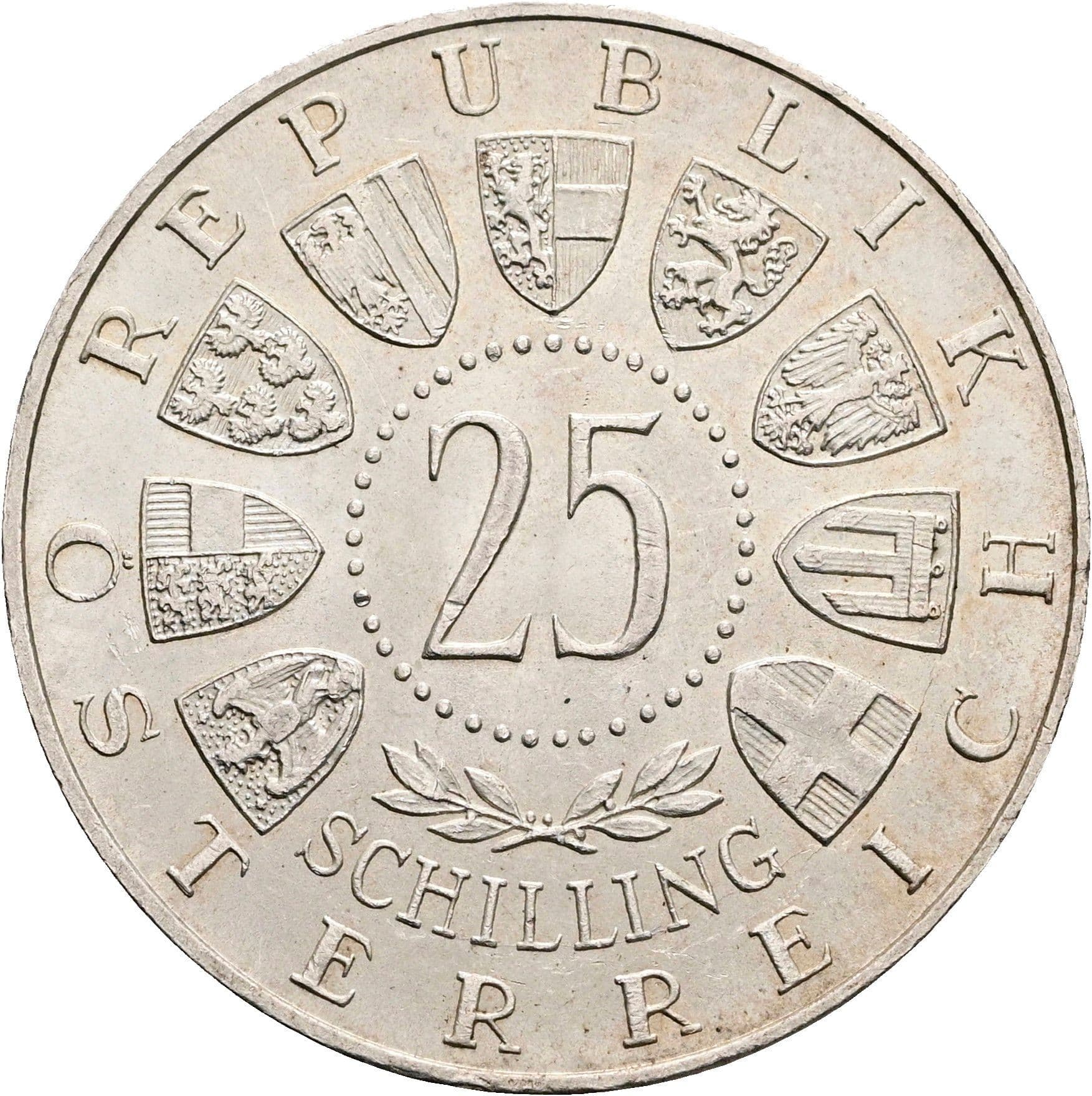 25 Schilling 1955 – Rückseite