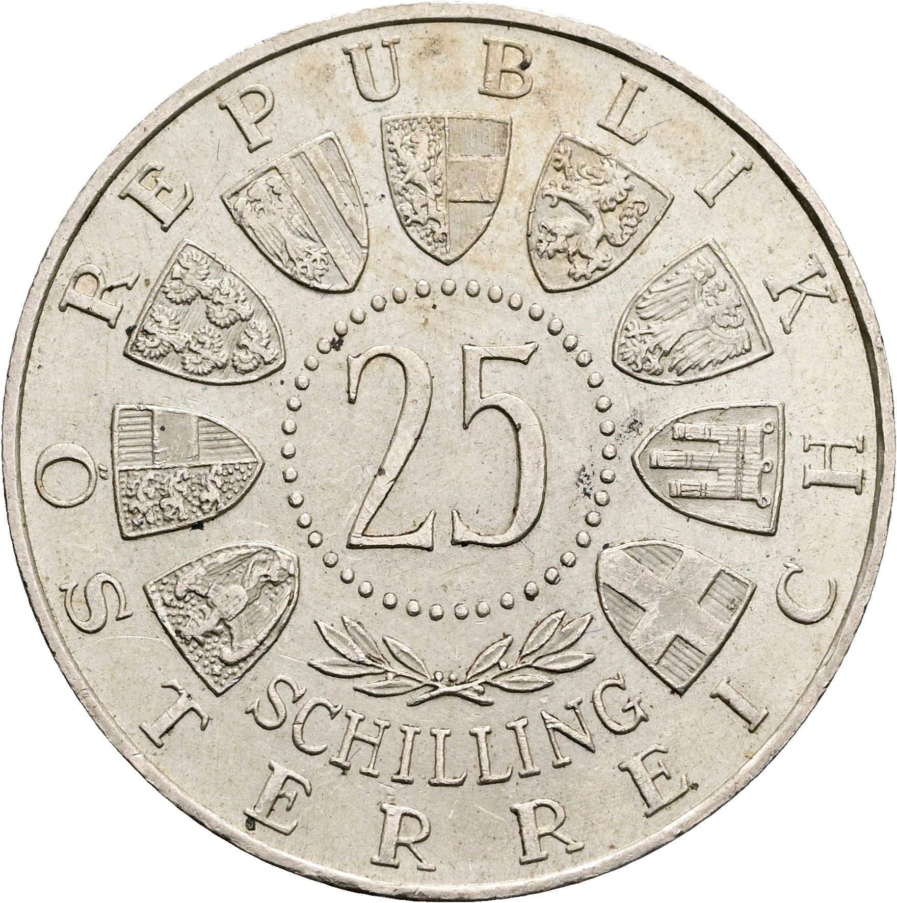 25 Schilling 1956 – Rückseite