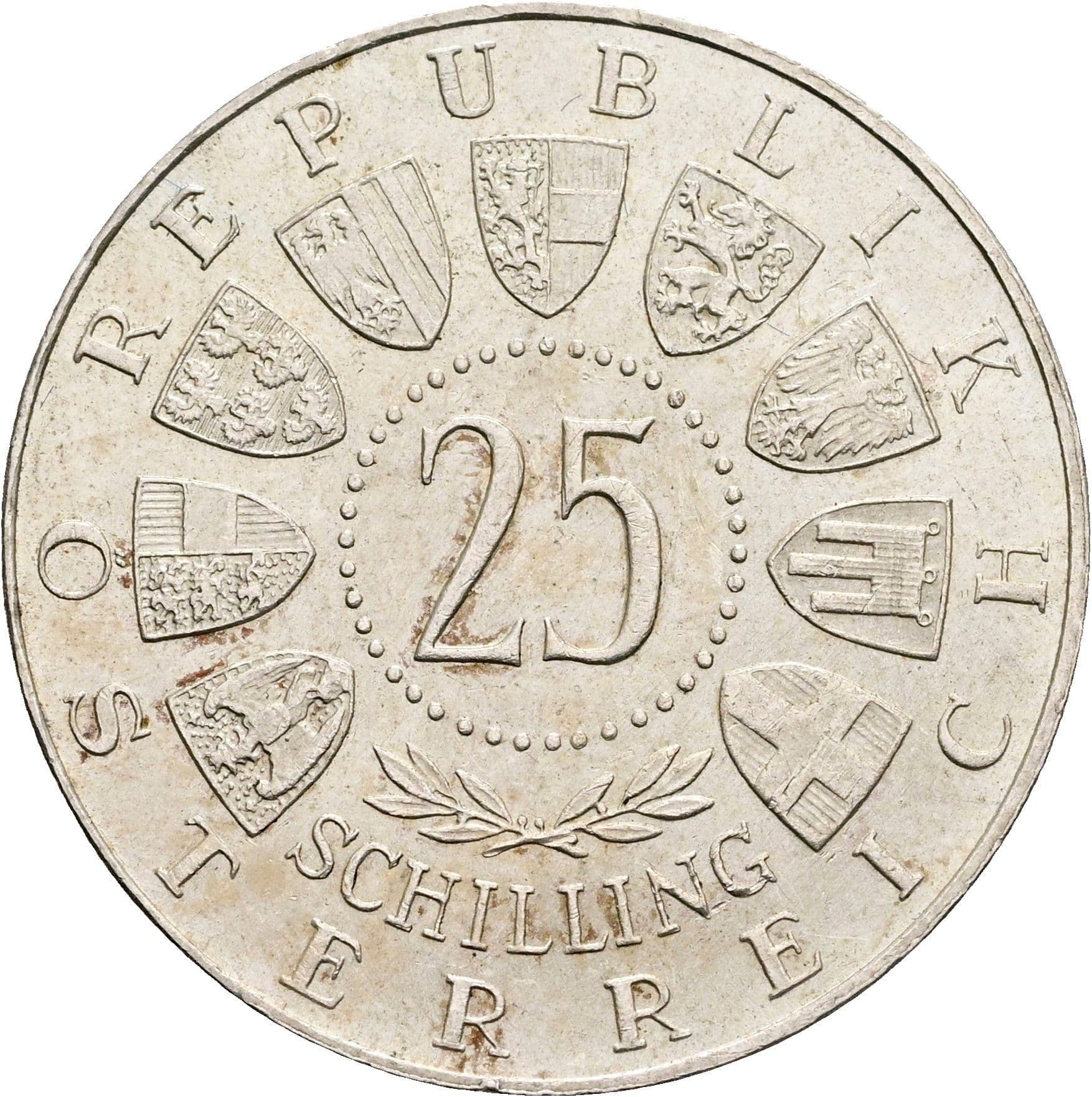 25 Schilling 1961 – Rückseite