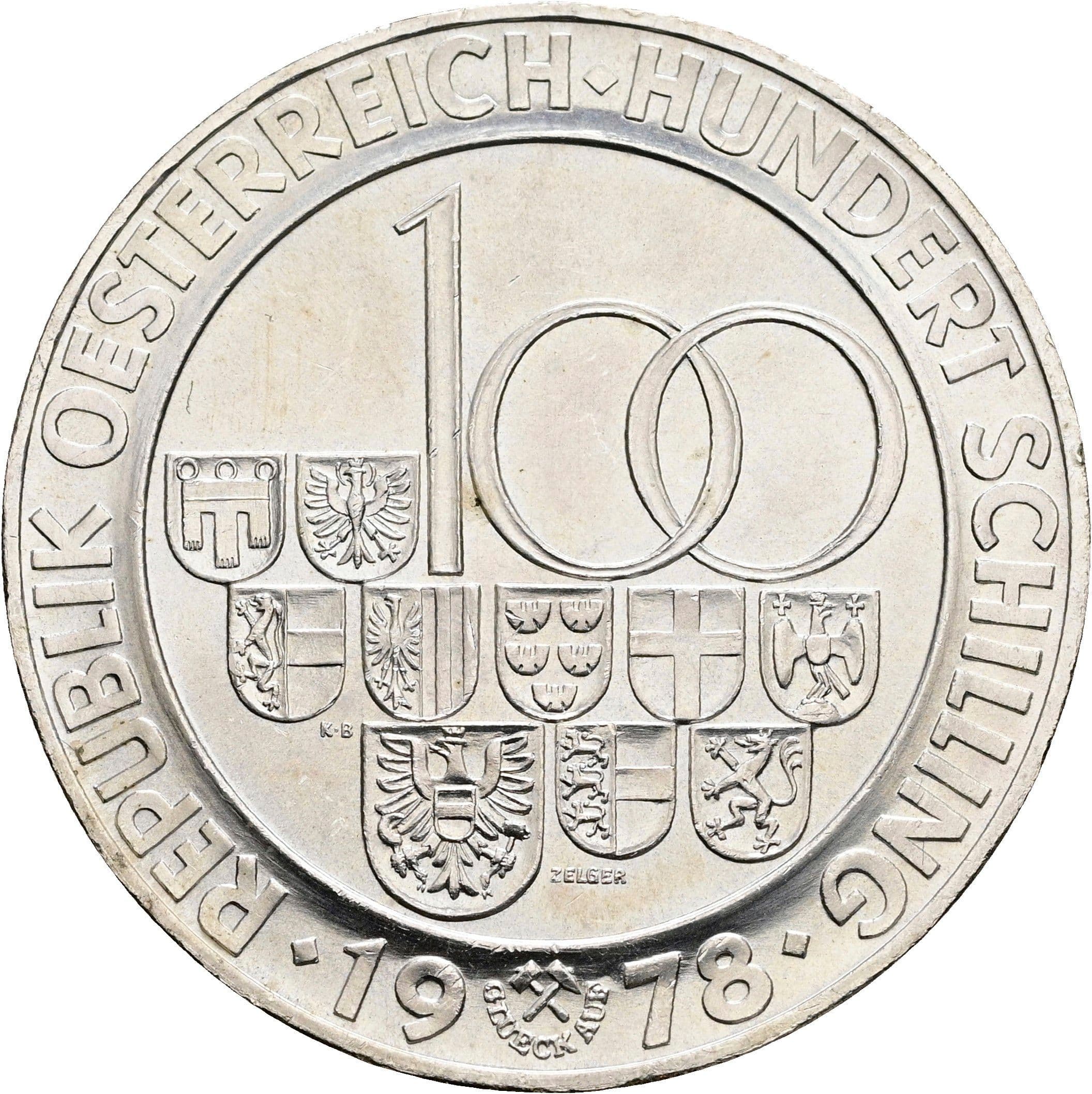 100 Schilling 1978 – Rückseite
