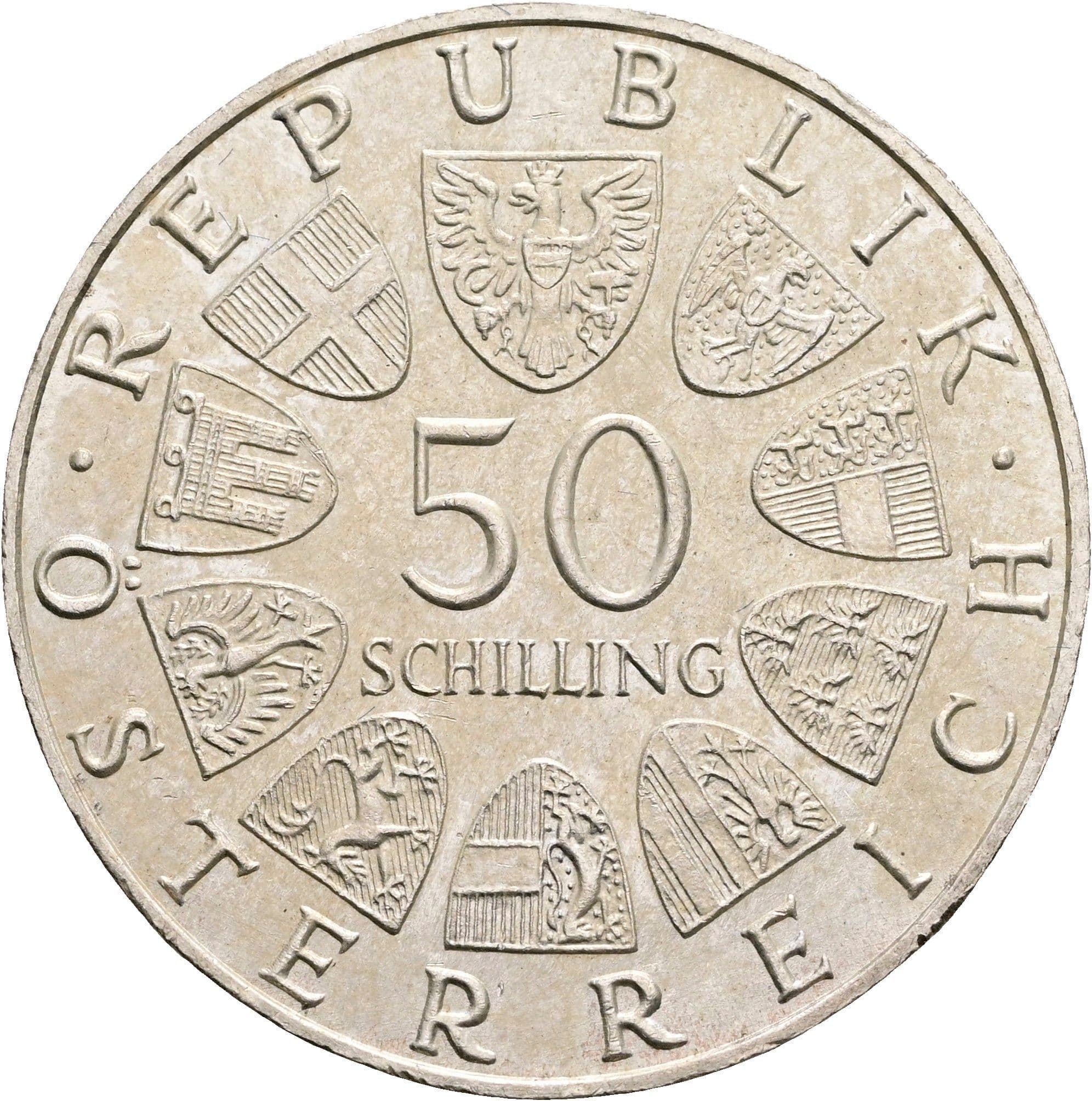 50 Schilling 1972 – Rückseite