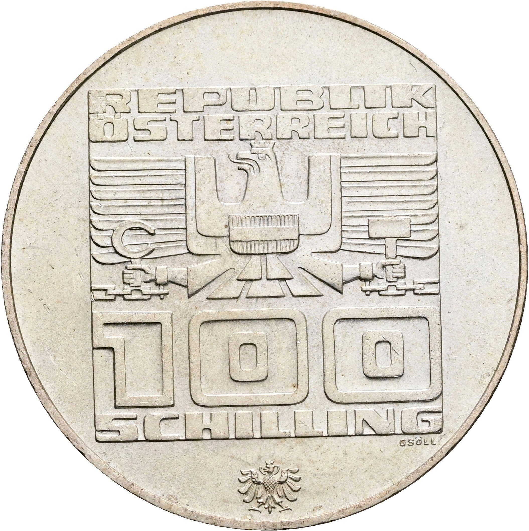 100 Schilling 1975 – Rückseite