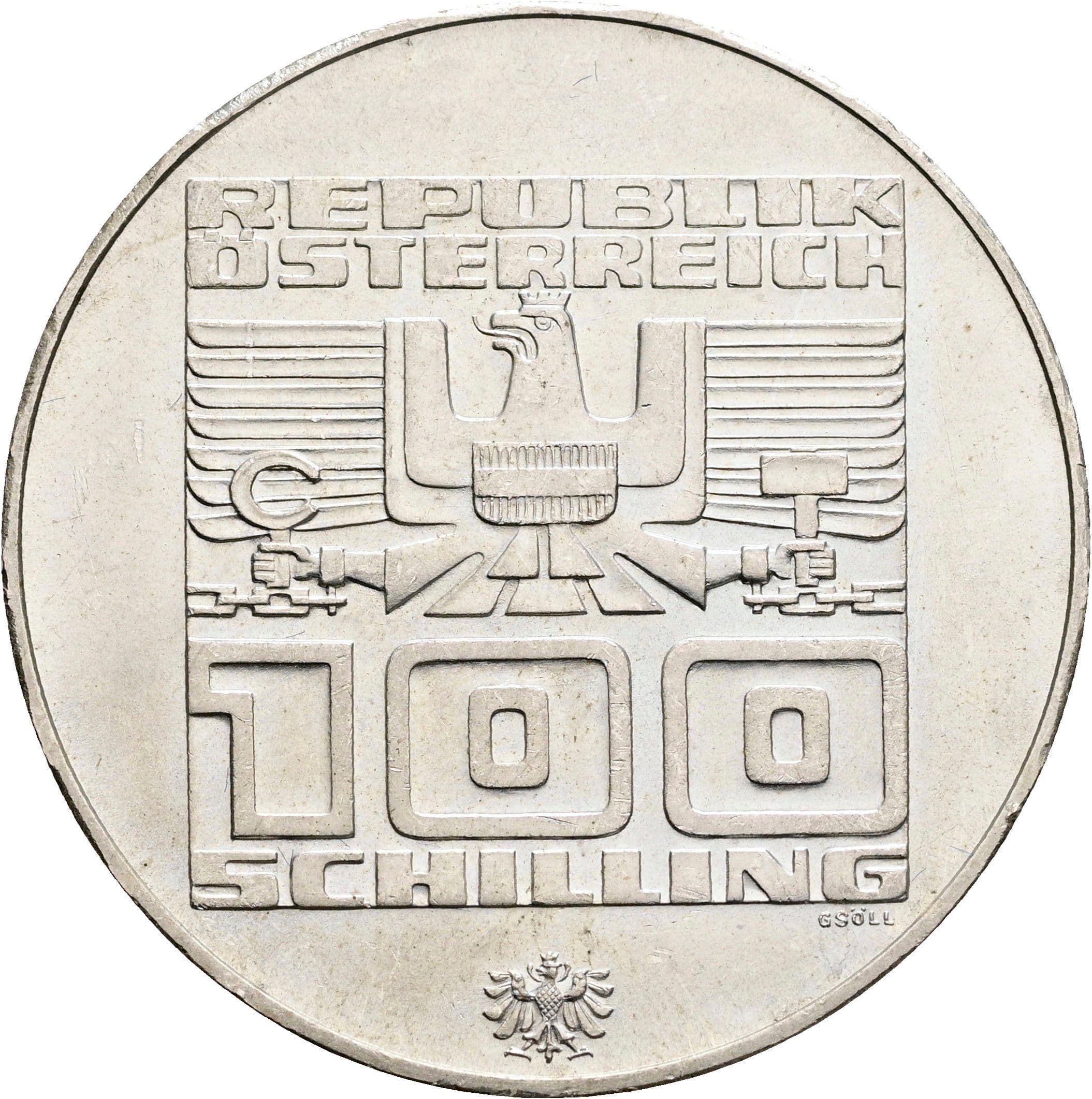 100 Schilling 1975 – Rückseite