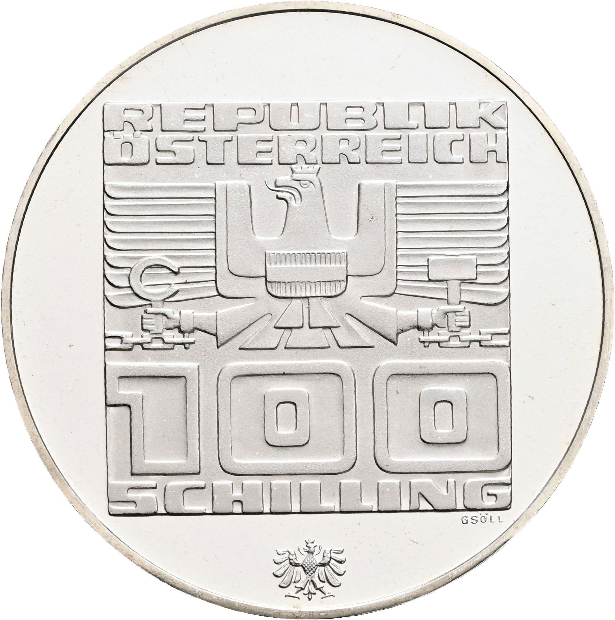 100 Schilling 1975 – Rückseite