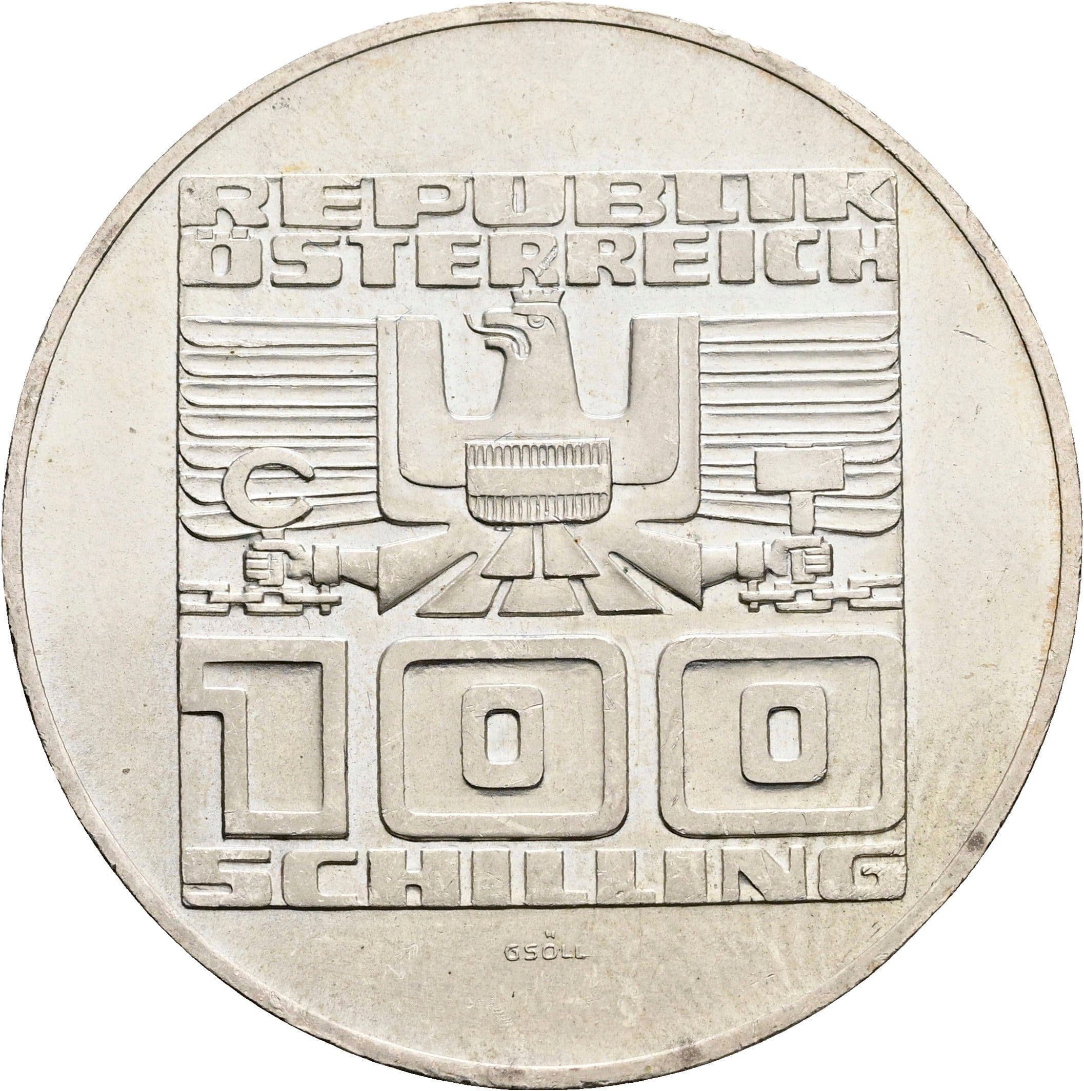 100 Schilling 1975 – Rückseite