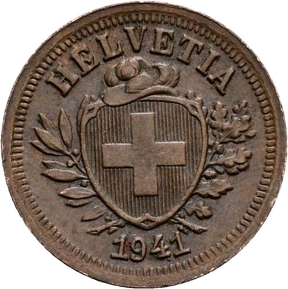1 Rappen 1941 – Rückseite