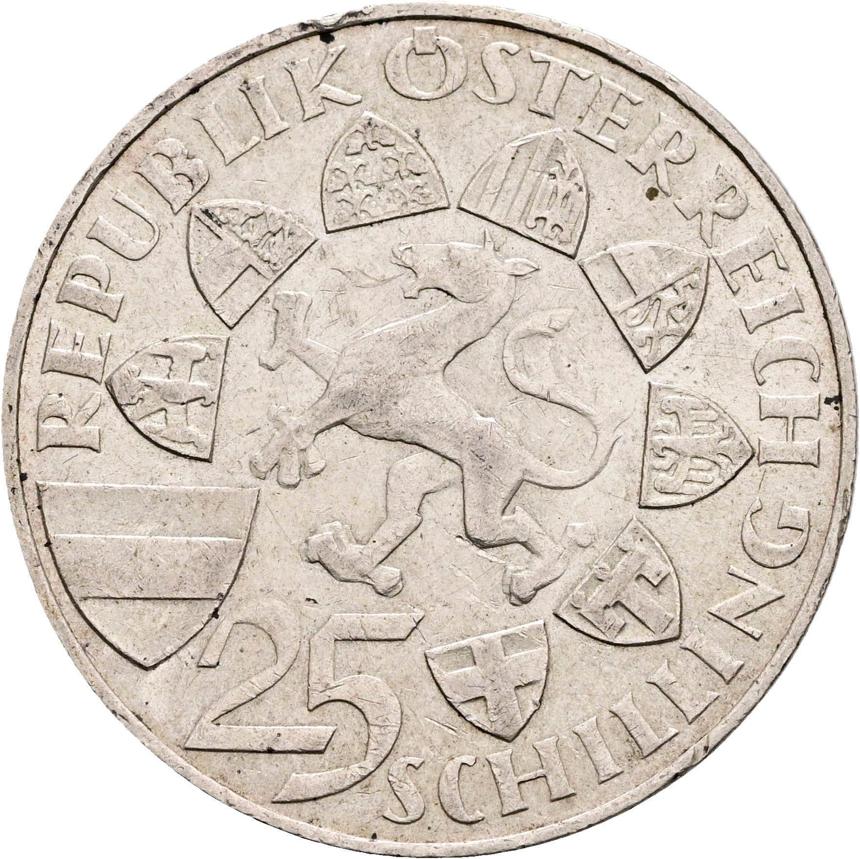 25 Schilling 1959 – Rückseite