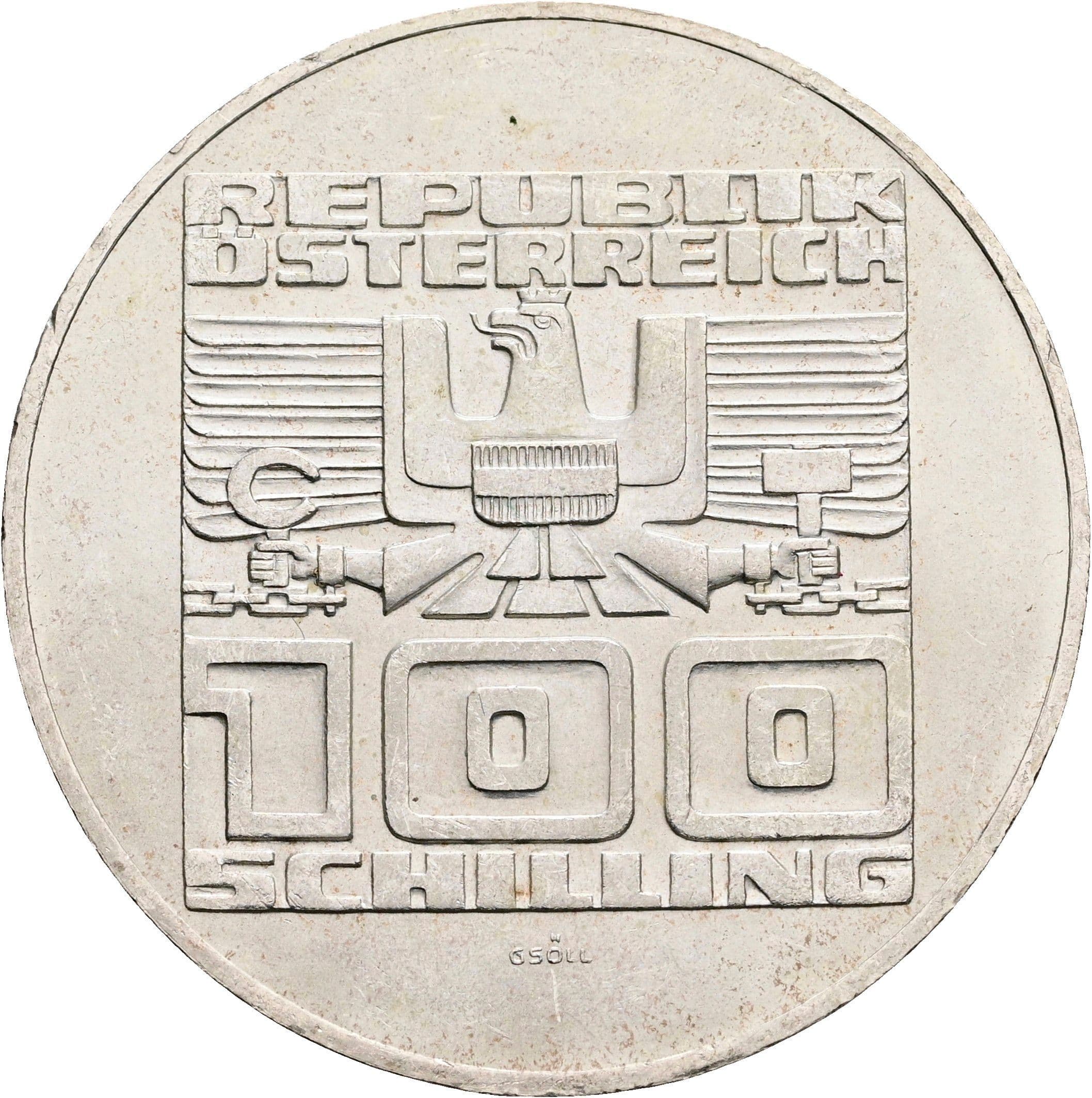 100 Schilling 1975 – Rückseite