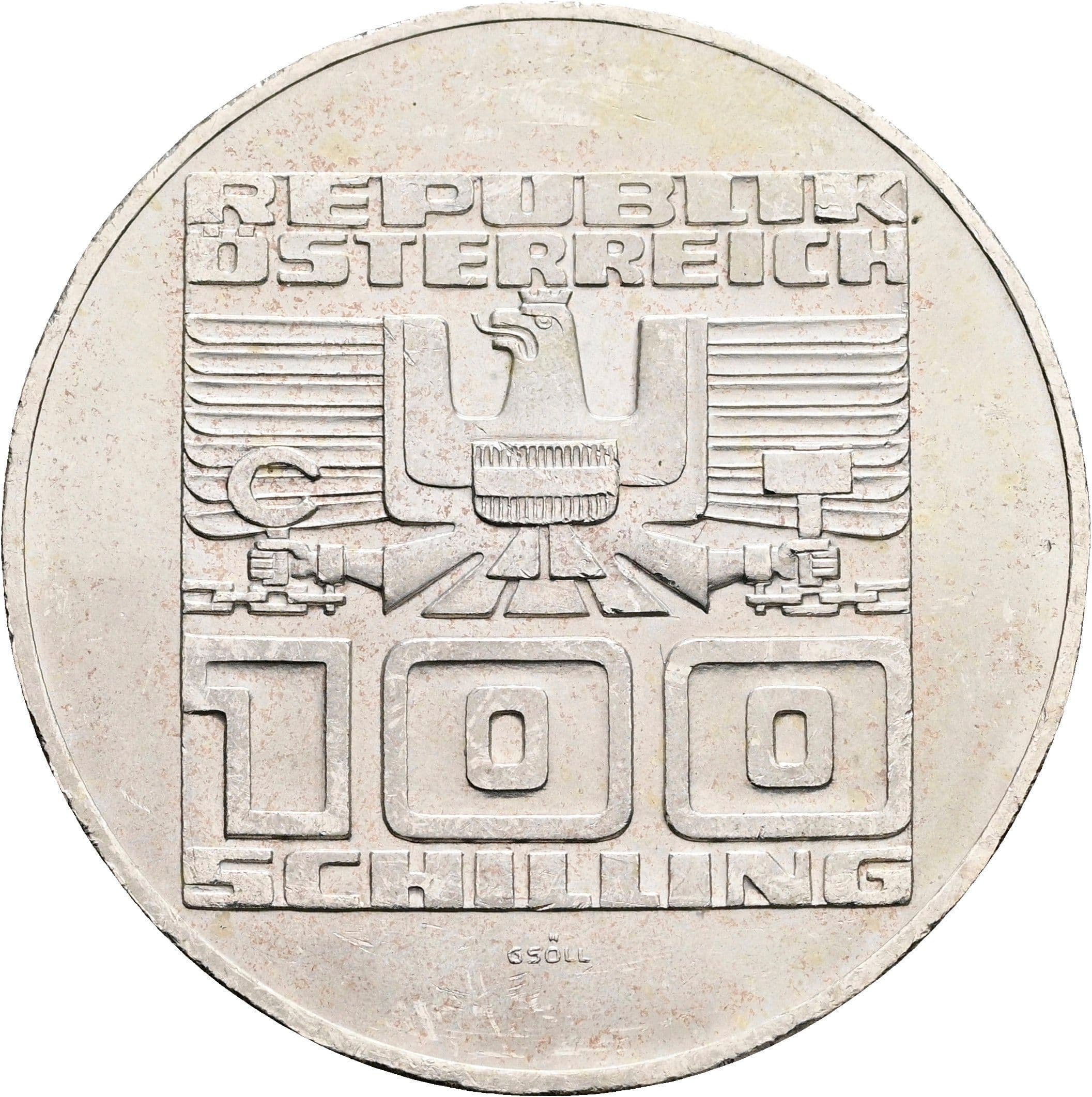 100 Schilling 1975 – Rückseite