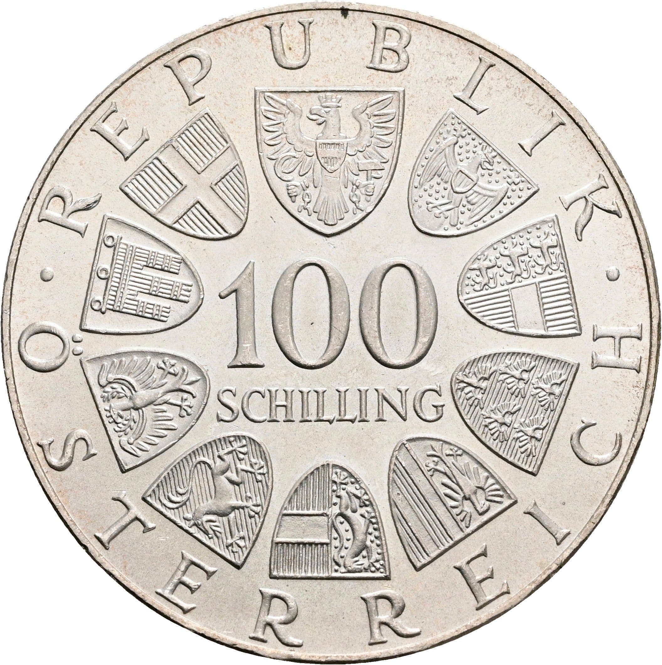 100 Schilling 1974 – Rückseite