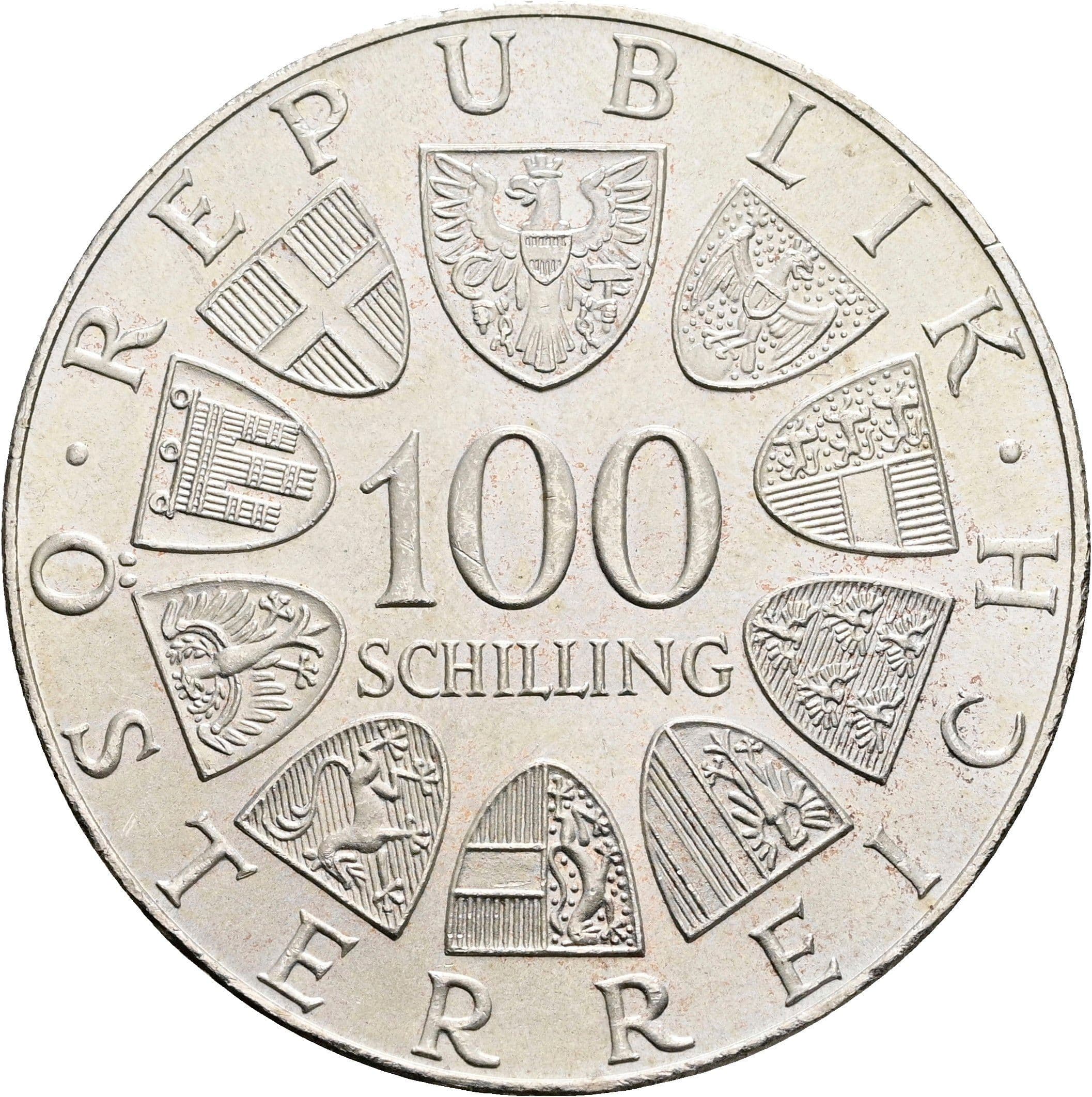 100 Schilling 1974 – Rückseite