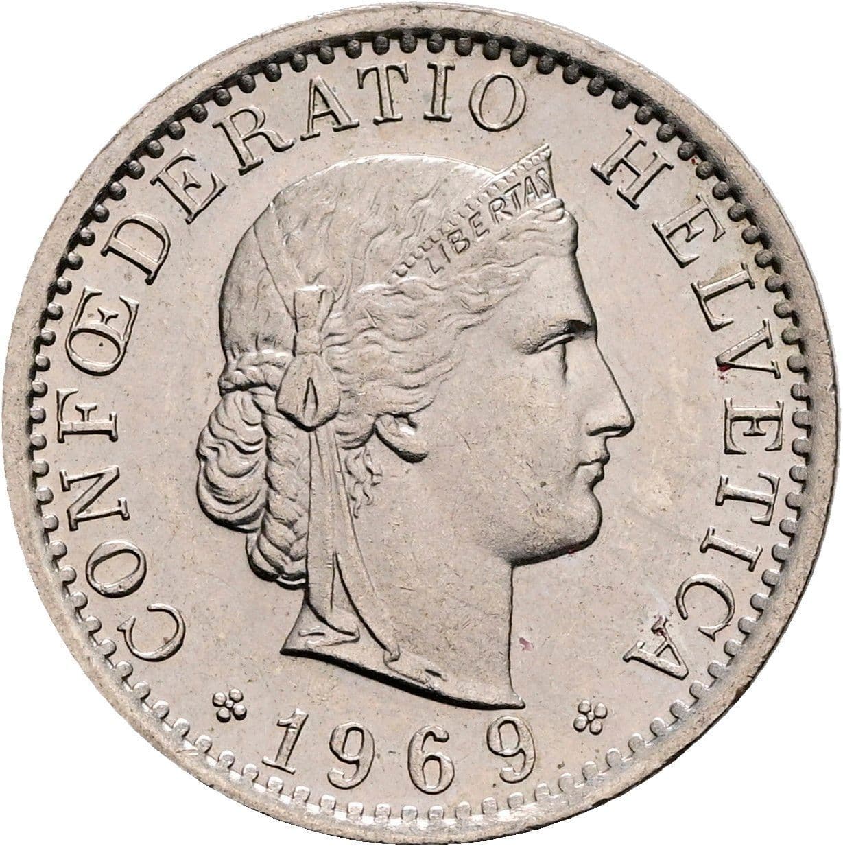 20 Rappen 1969 – Rückseite