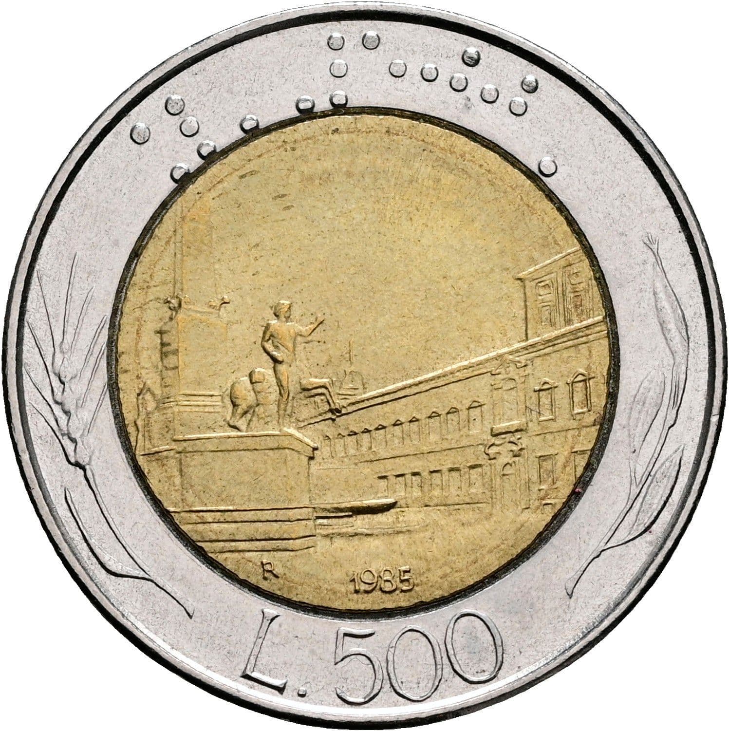 500 Lire 1985 – Rückseite
