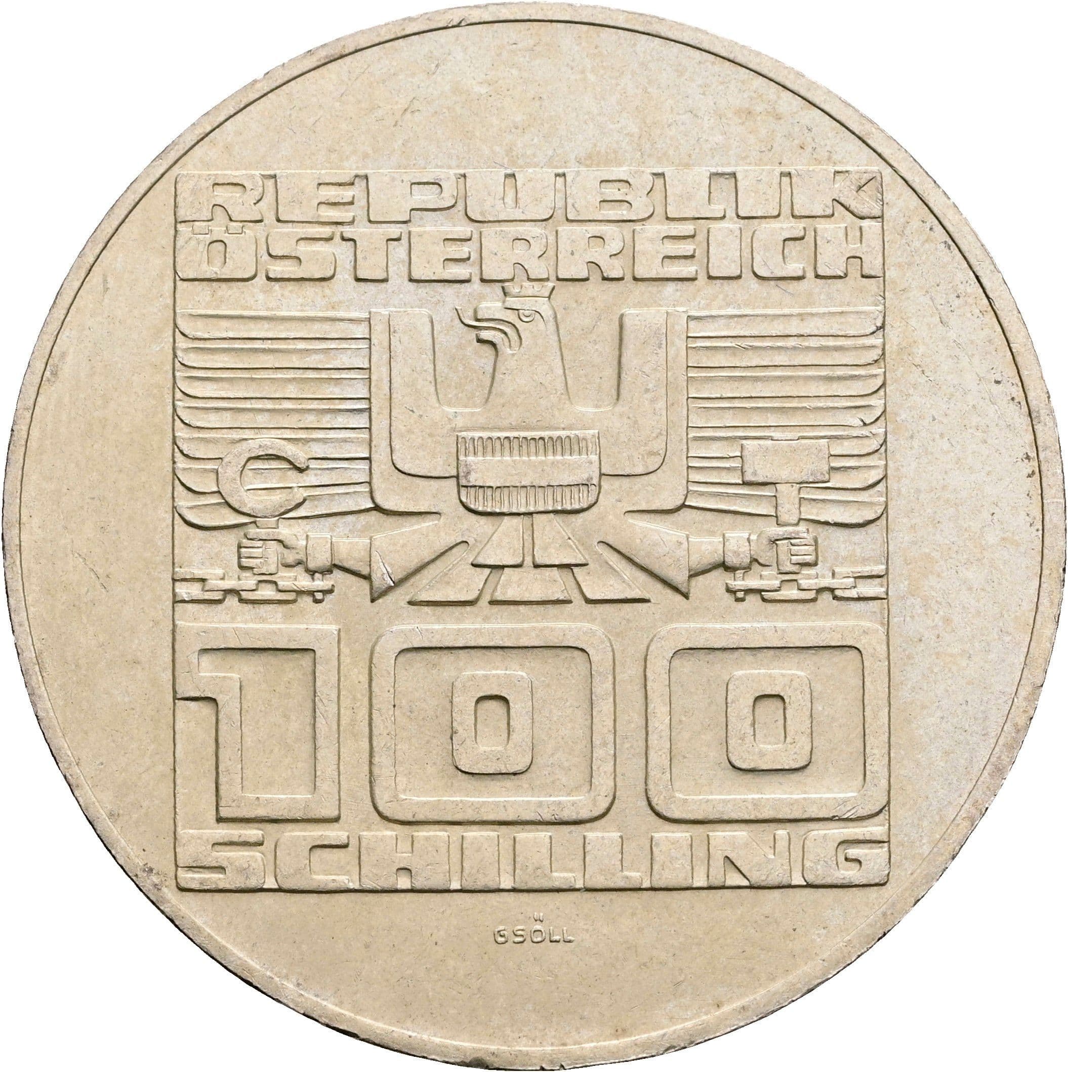 100 Schilling 1978 – Rückseite
