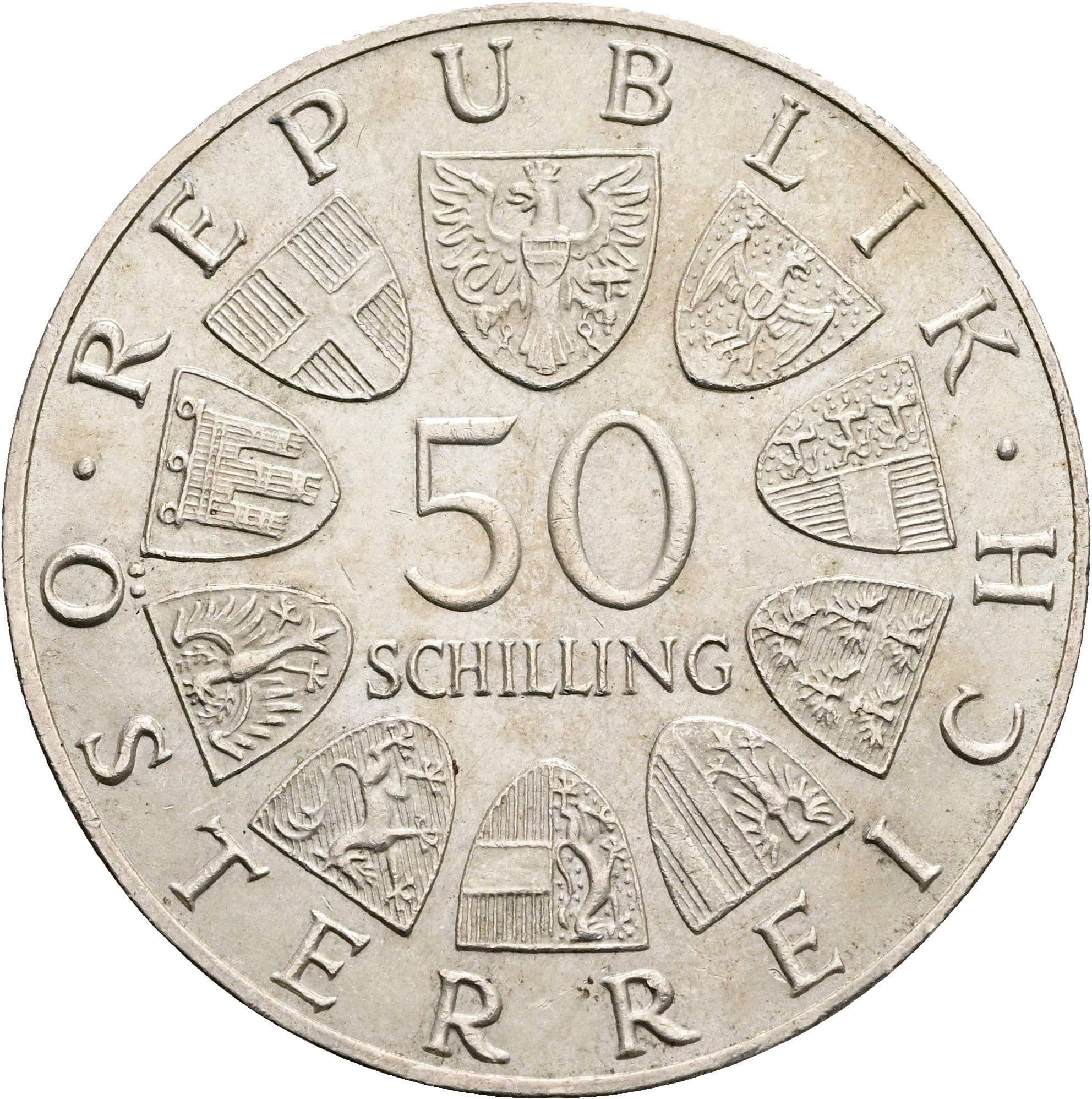 50 Schilling 1965 – Rückseite