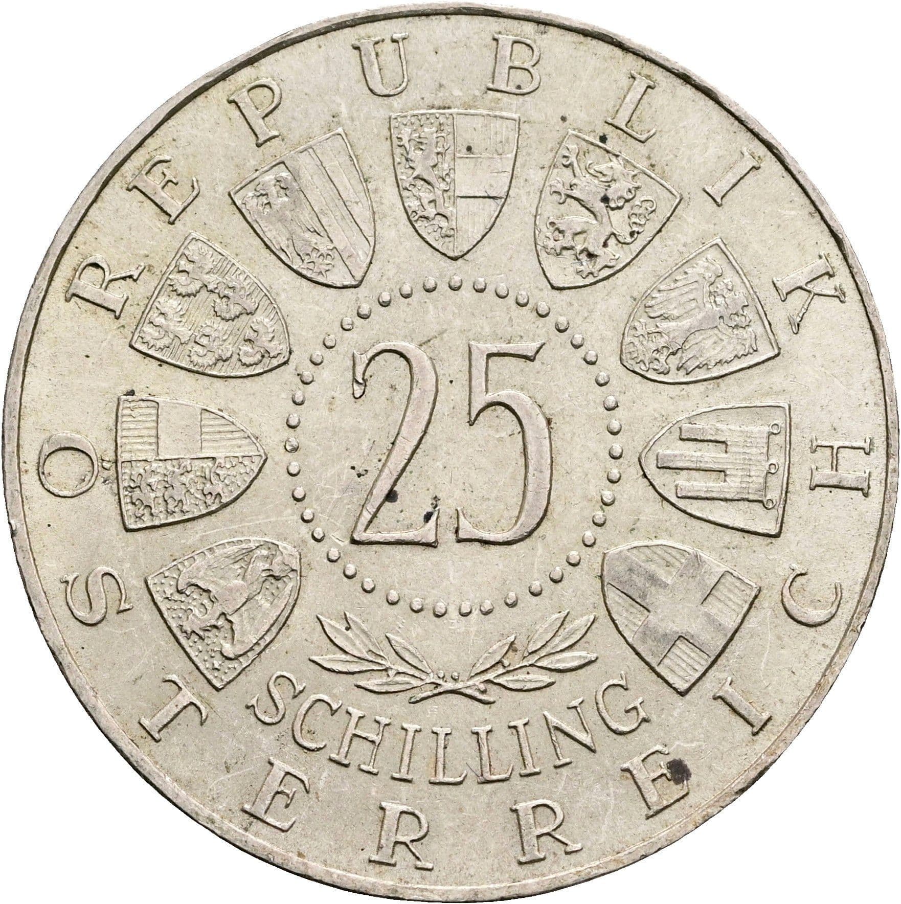 25 Schilling 1958 – Rückseite