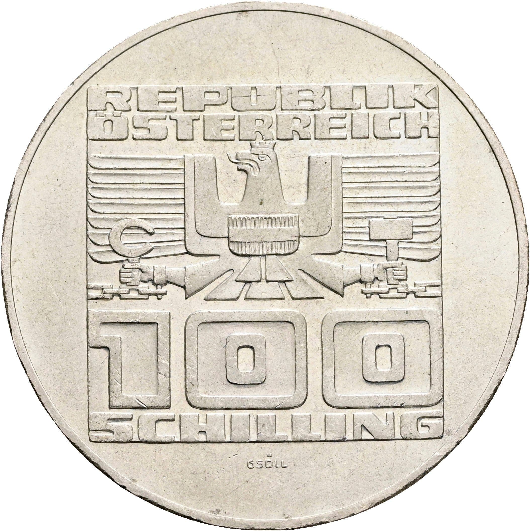 100 Schilling 1977 – Rückseite