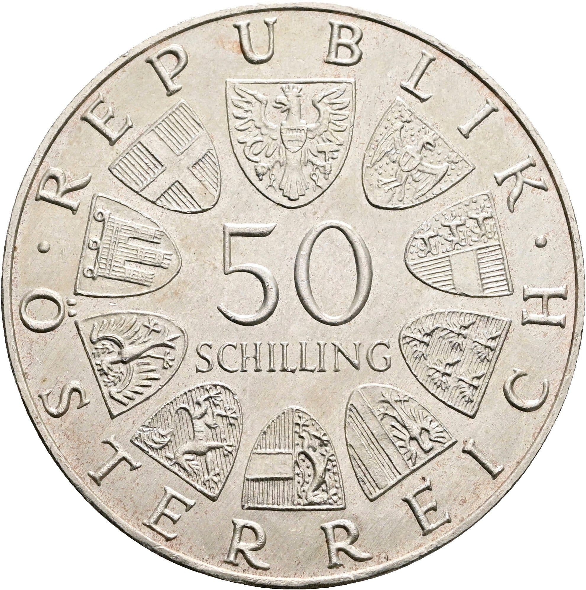 50 Schilling 1970 – Rückseite