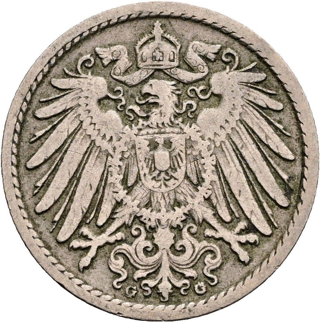 5 Pfennig 1901 G – Rückseite