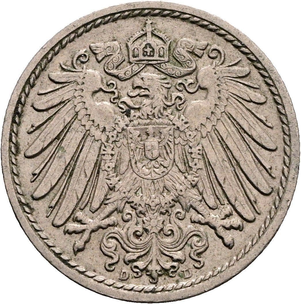 5 Pfennig 1915 D – Rückseite