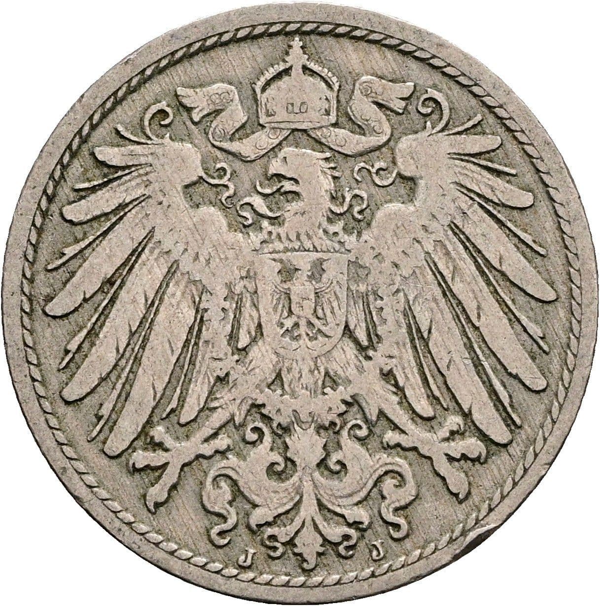 10 Pfennig 1896 J – Rückseite