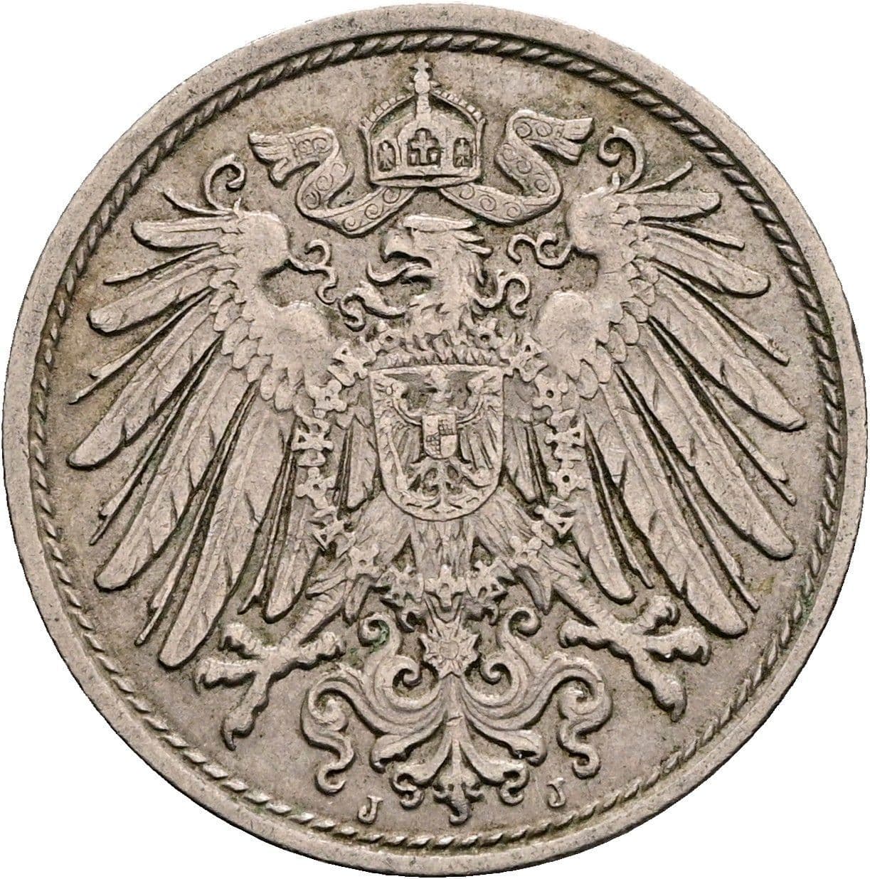 10 Pfennig 1915 J – Rückseite