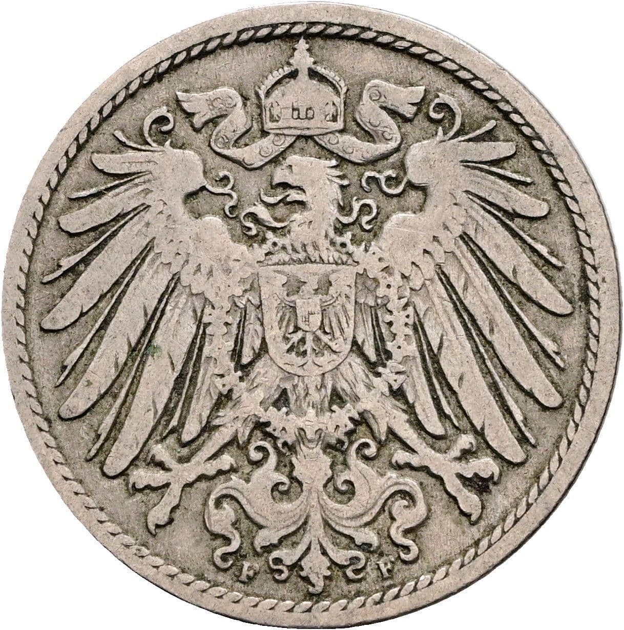 10 Pfennig 1892 F – Rückseite