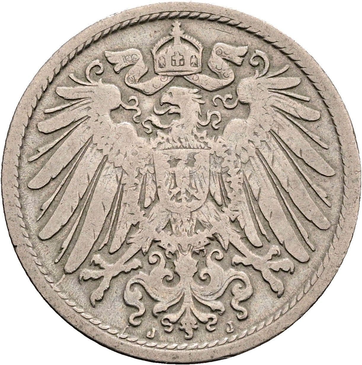 10 Pfennig 1899 J – Rückseite