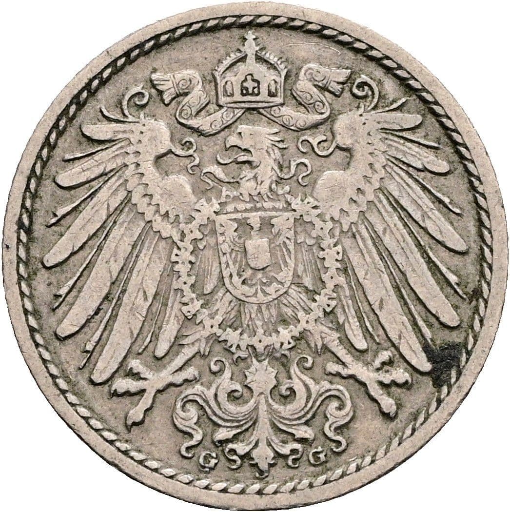 5 Pfennig 1907 G – Rückseite