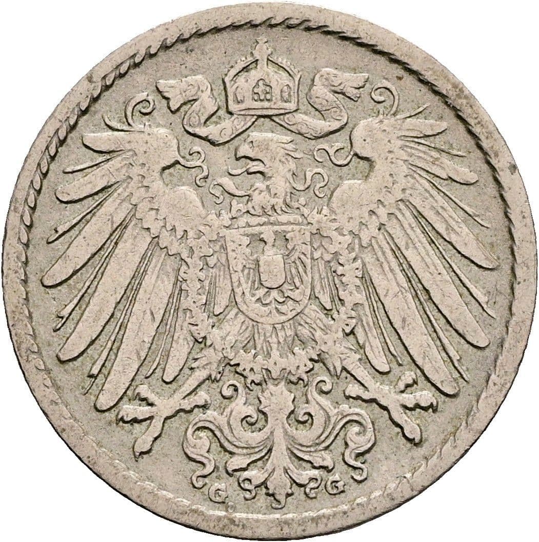 5 Pfennig 1899 G – Rückseite
