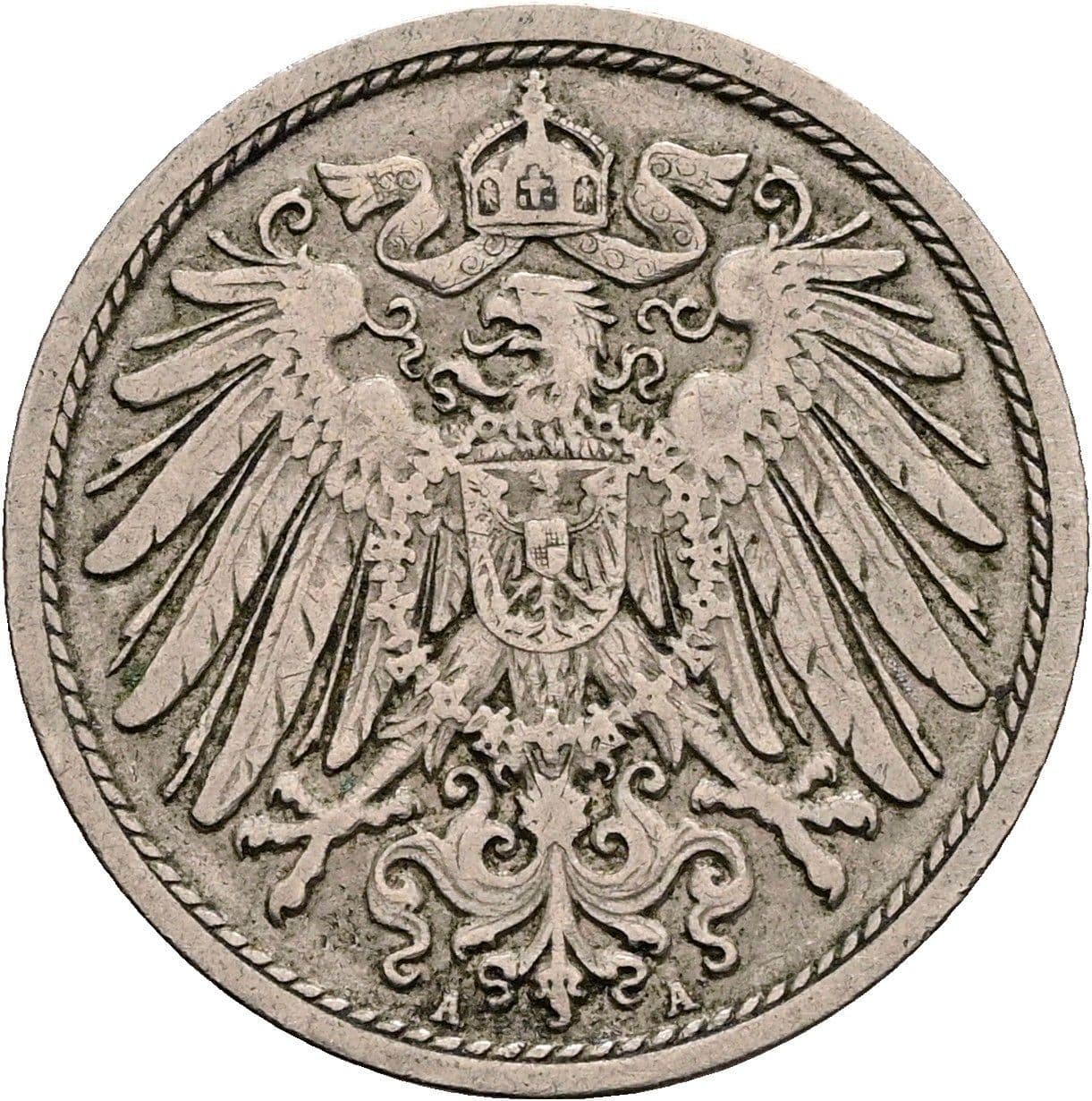 10 Pfennig 1907 A – Rückseite