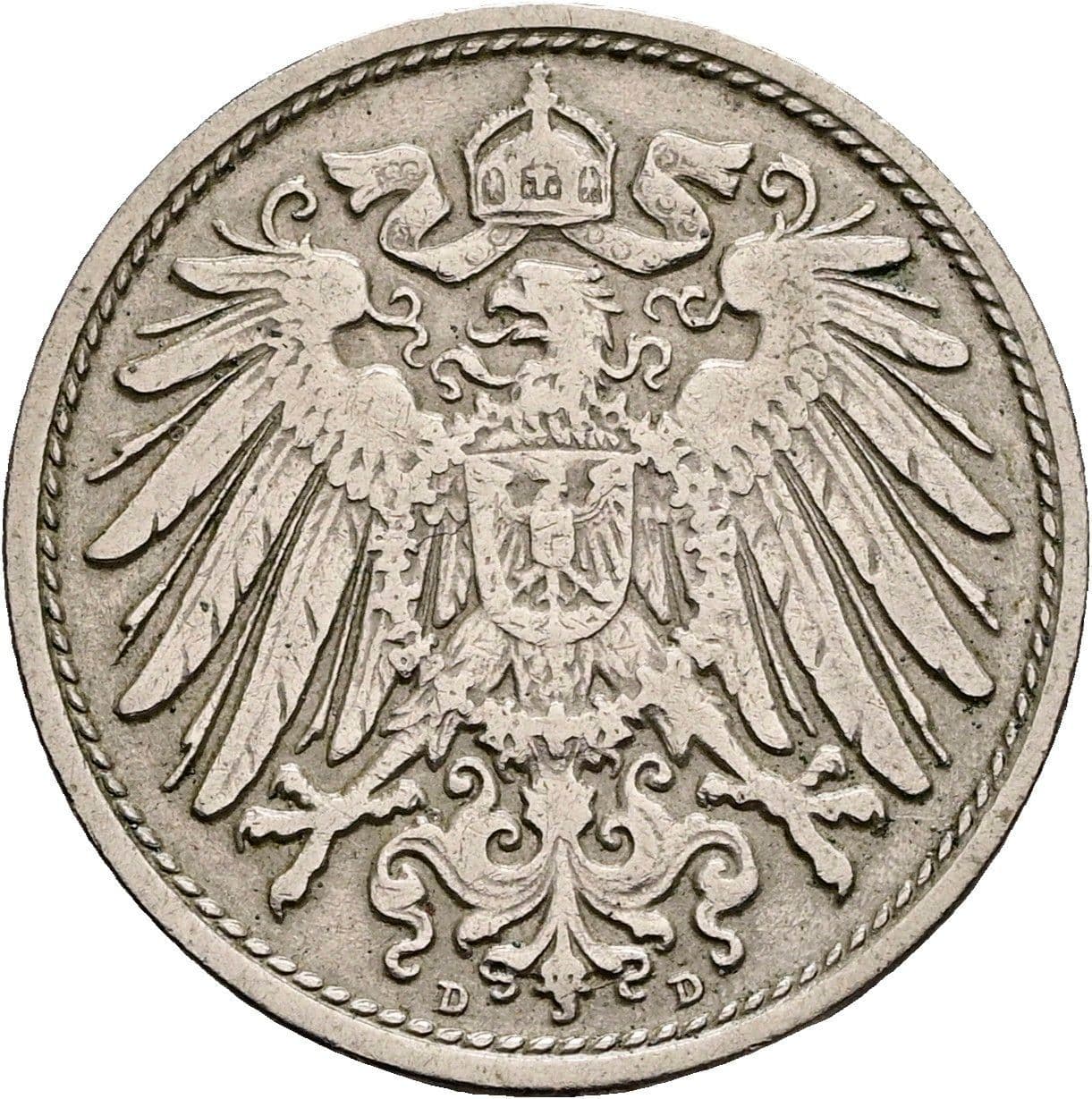 10 Pfennig 1901 D – Rückseite