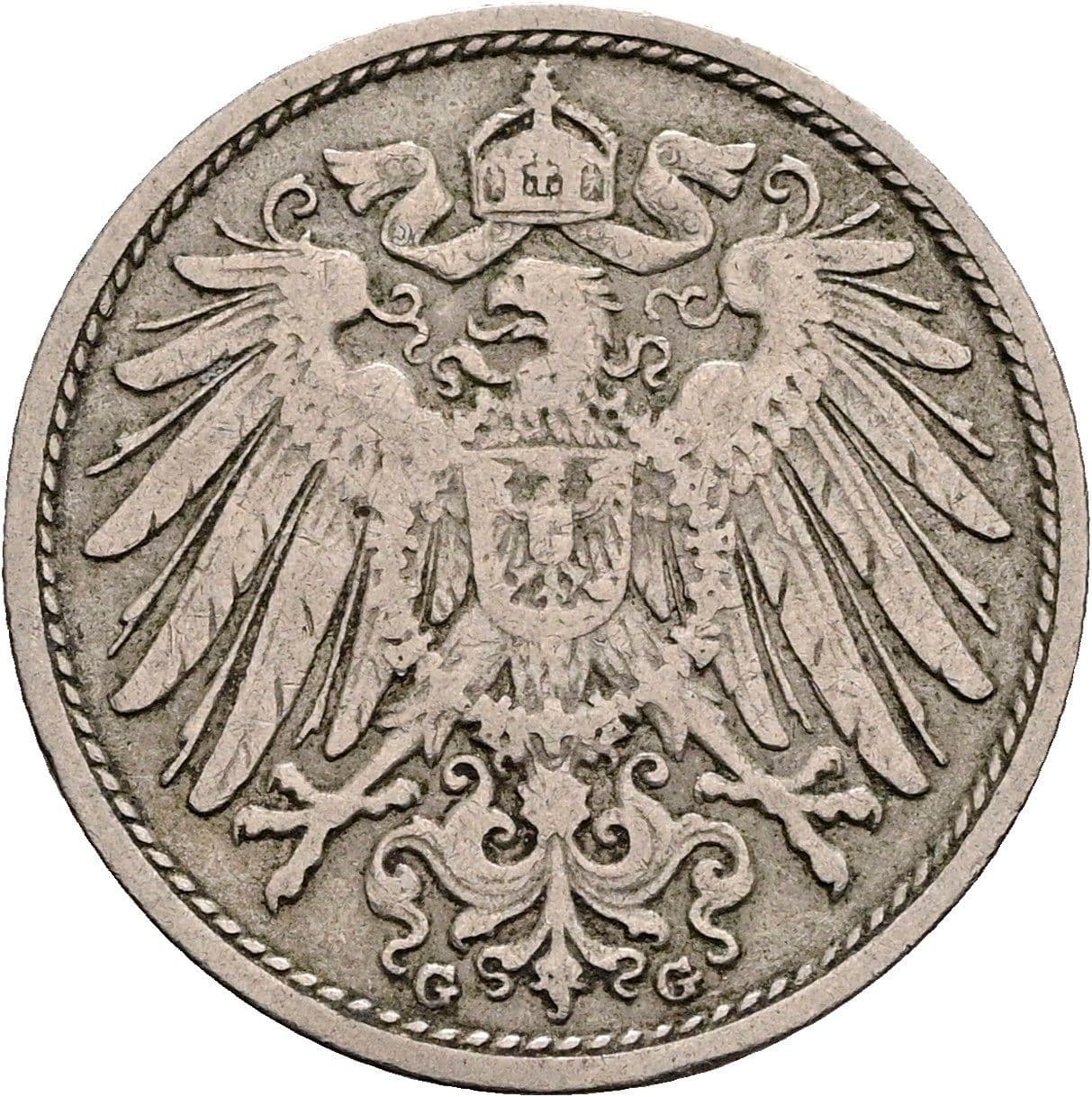 10 Pfennig 1907 G – Rückseite