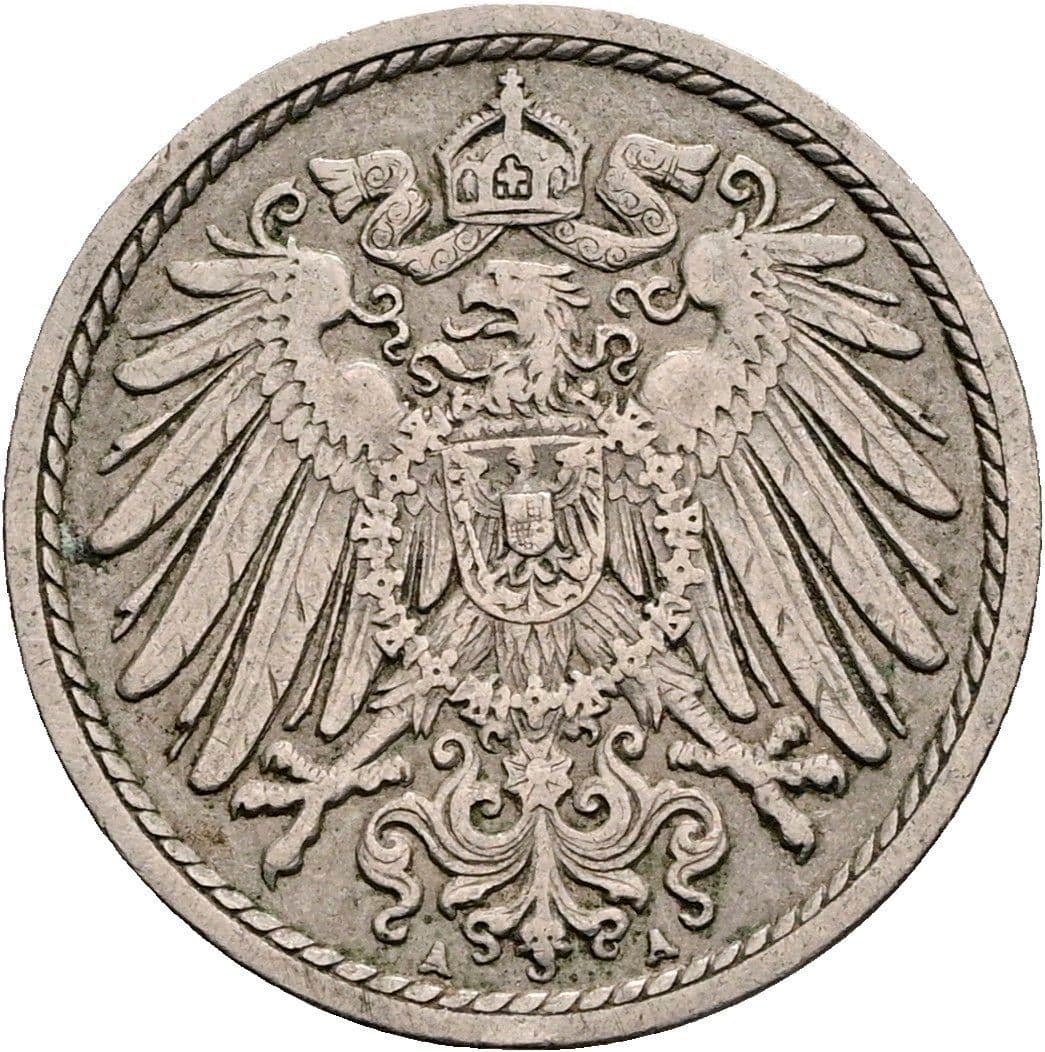 5 Pfennig 1909 A – Rückseite