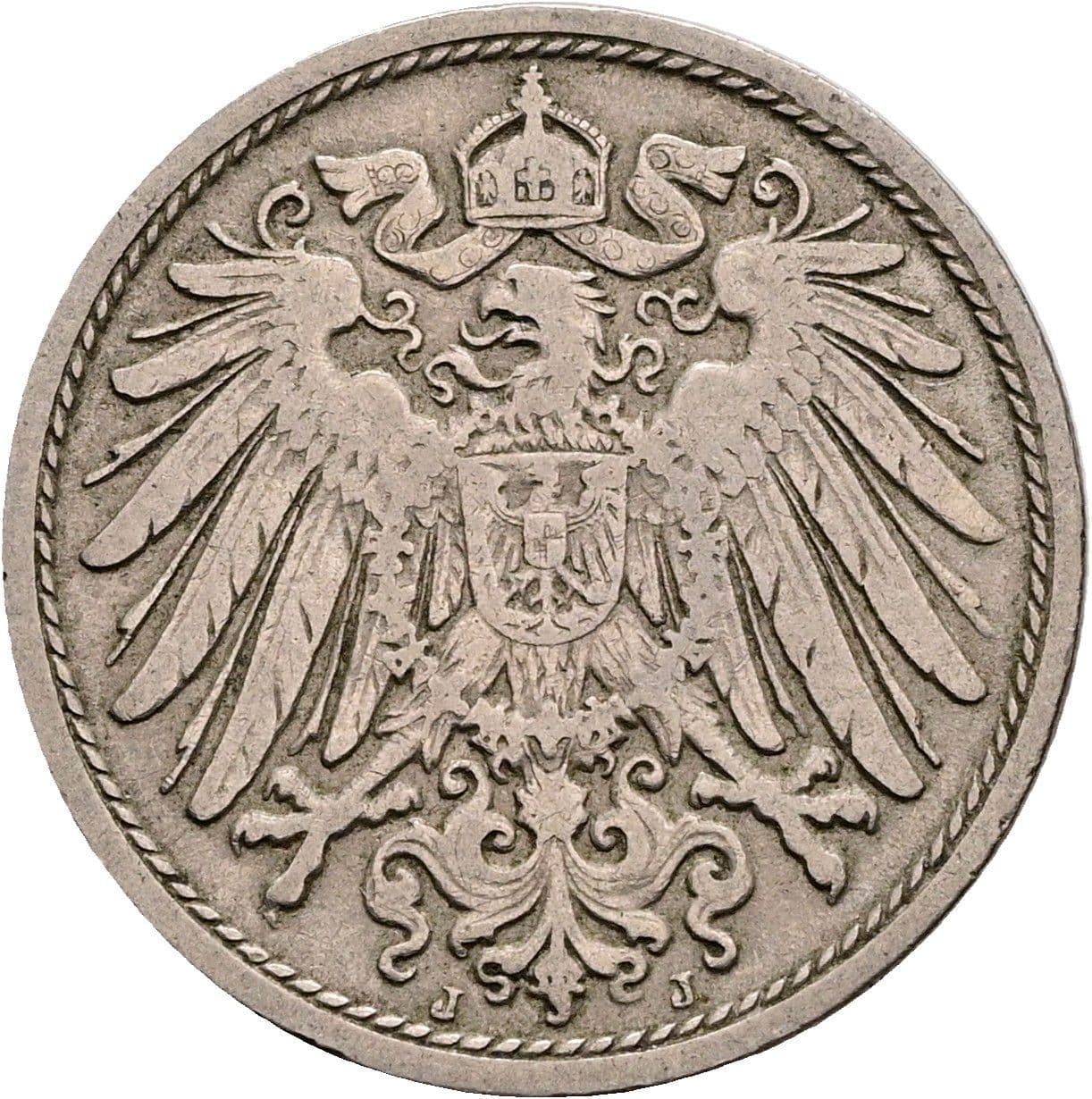 10 Pfennig 1906 J – Rückseite