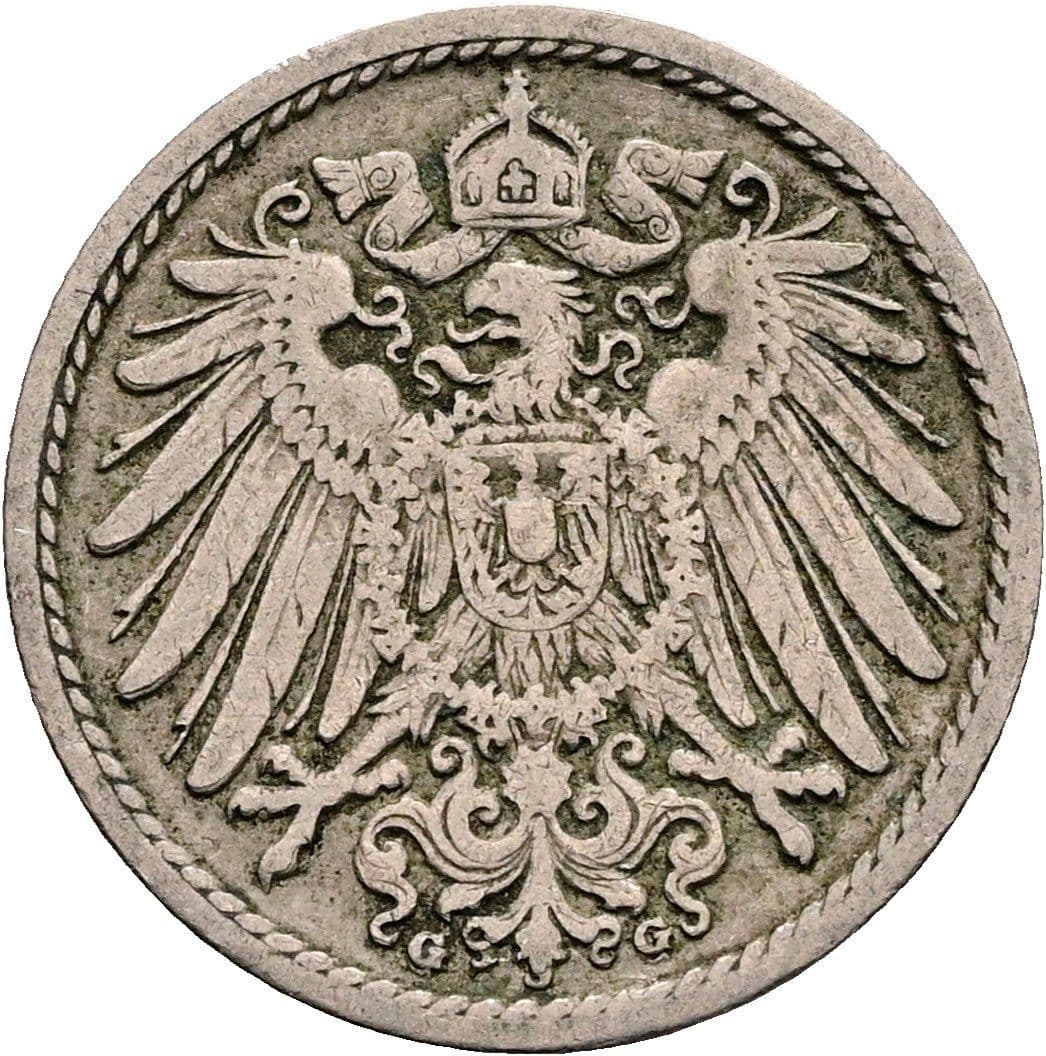 5 Pfennig 1901 G – Rückseite