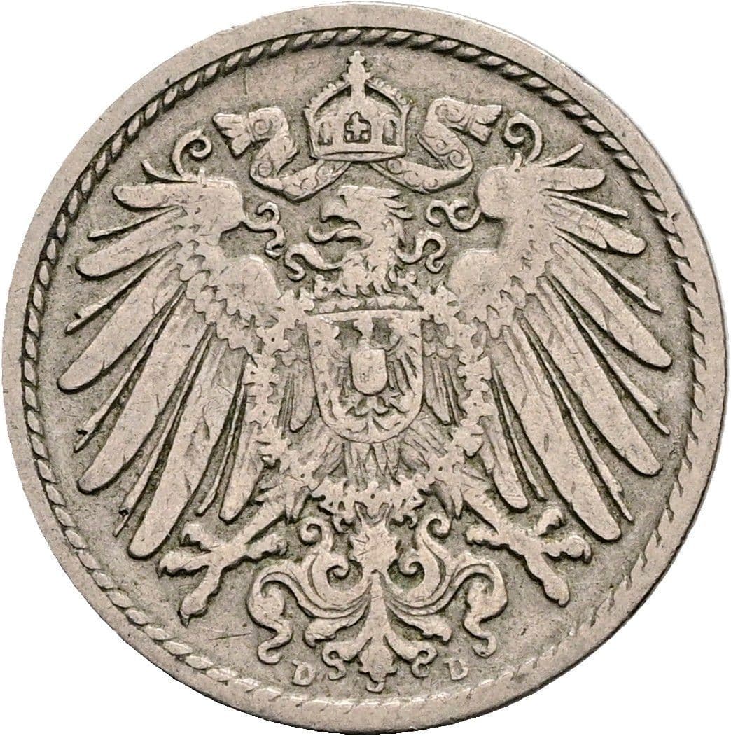 5 Pfennig 1899 D – Rückseite
