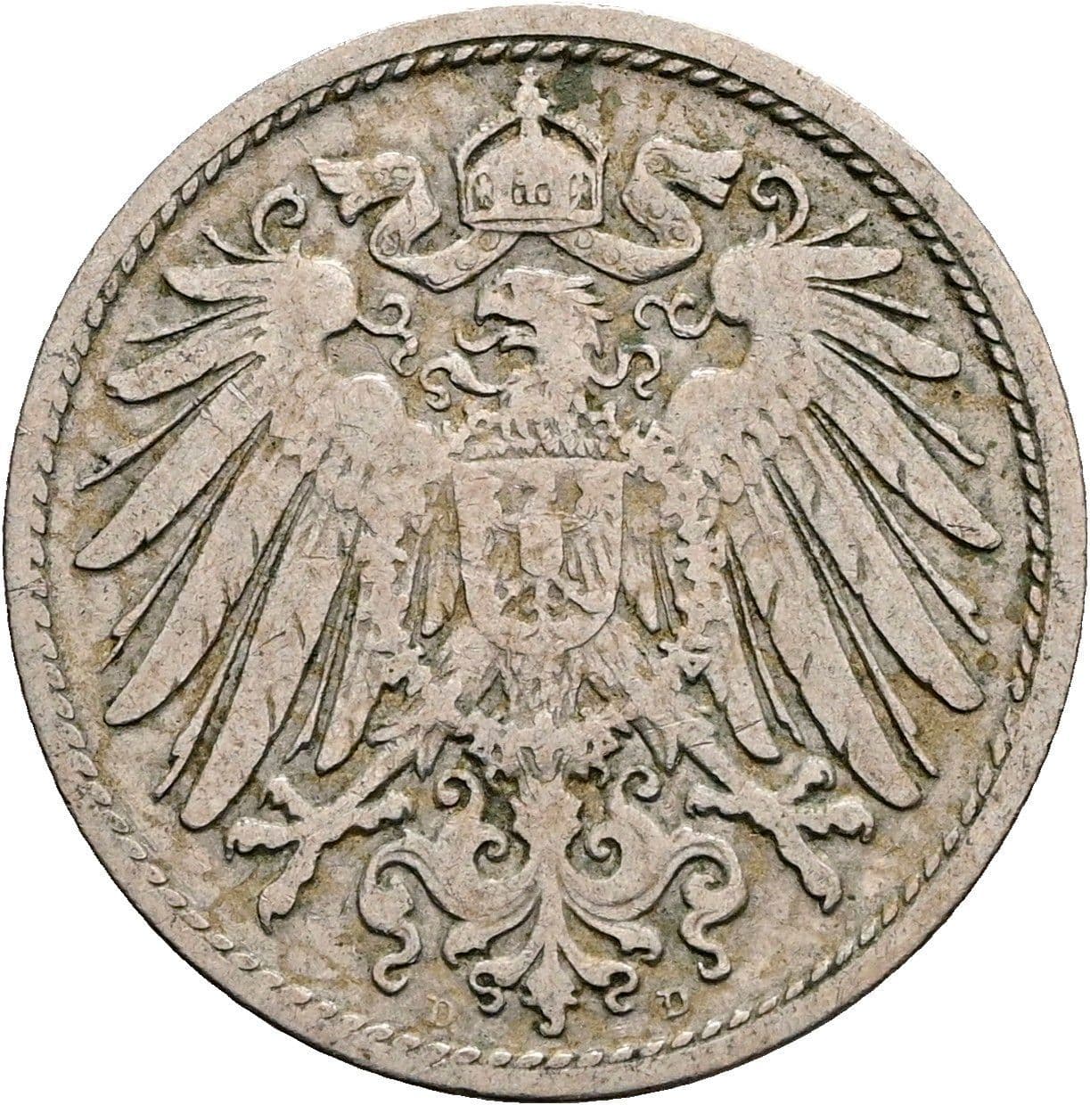10 Pfennig 1892 D – Rückseite