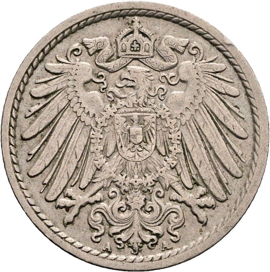 5 Pfennig 1912 A – Rückseite