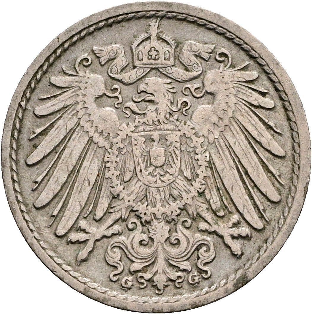 5 Pfennig 1901 G – Rückseite