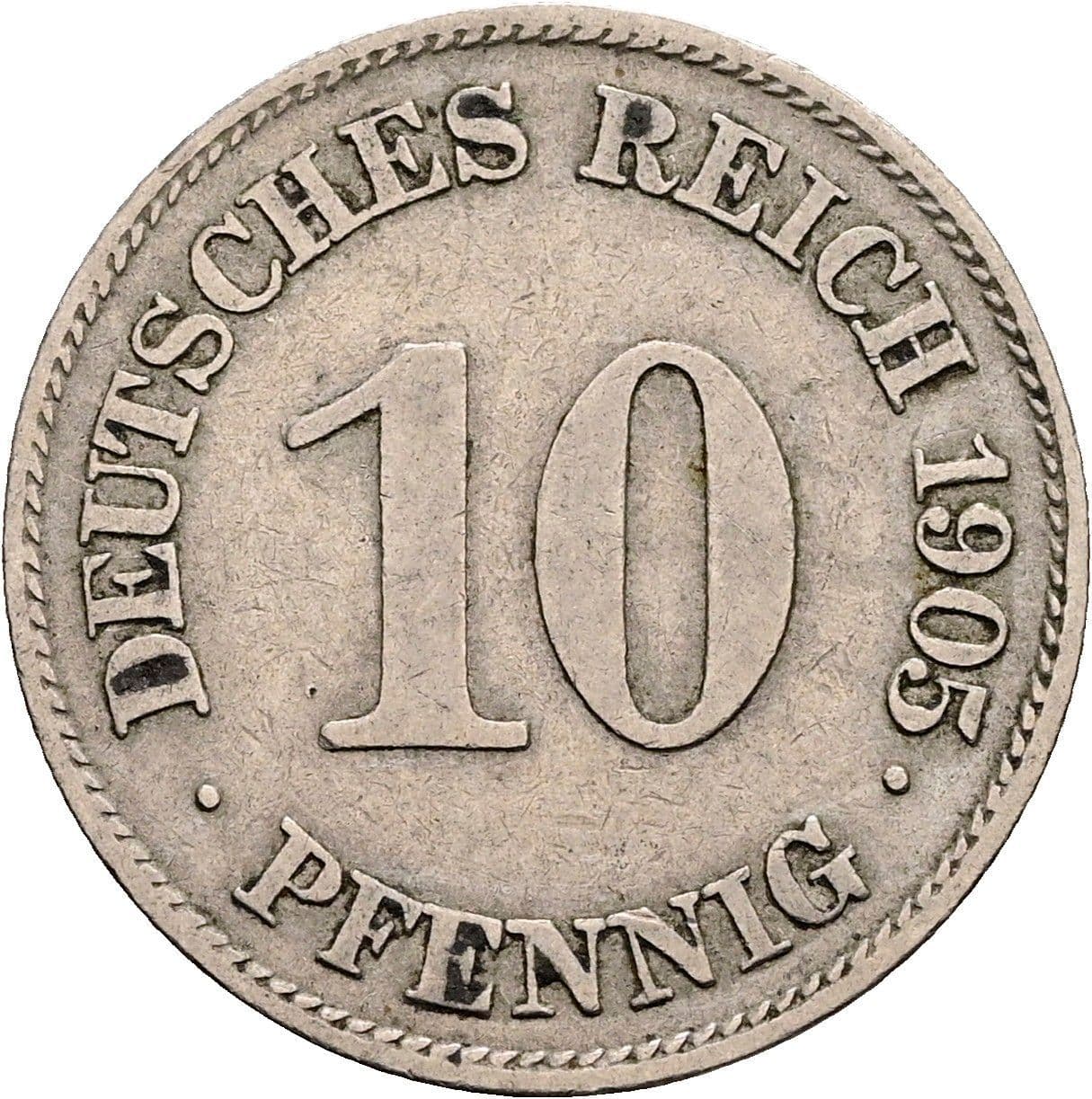 10 Pfennig 1905 E – Vorderseite