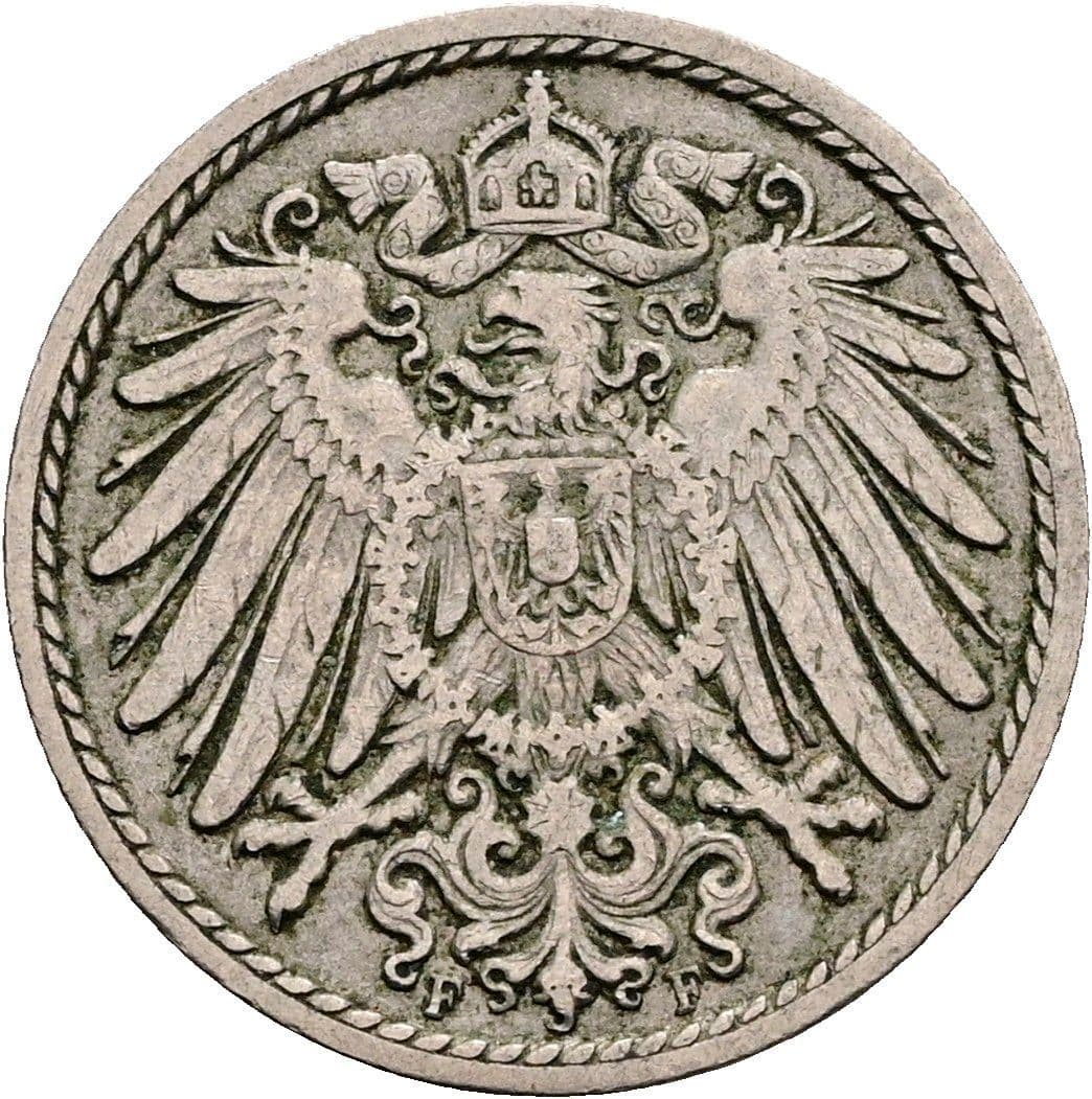 5 Pfennig 1902 F – Rückseite