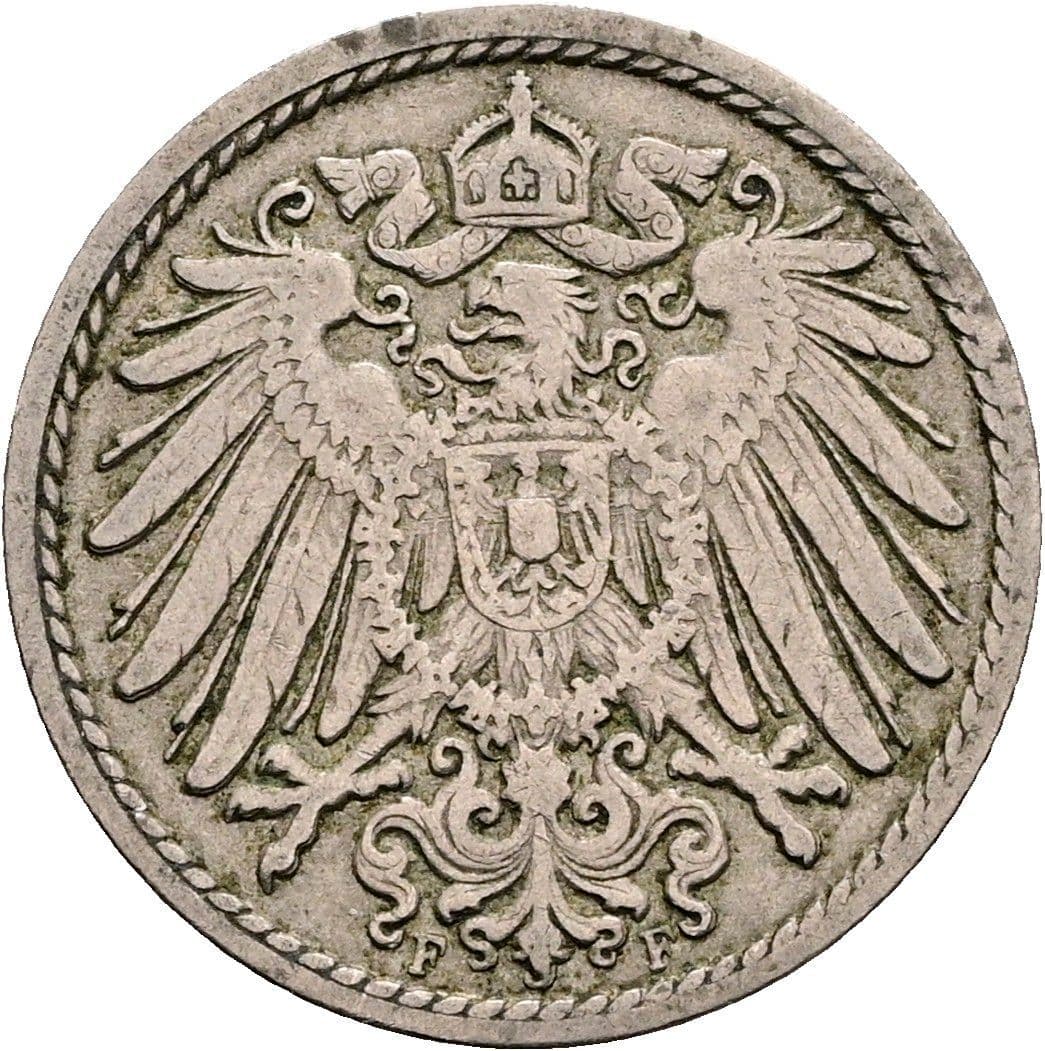 5 Pfennig 1902 F – Rückseite