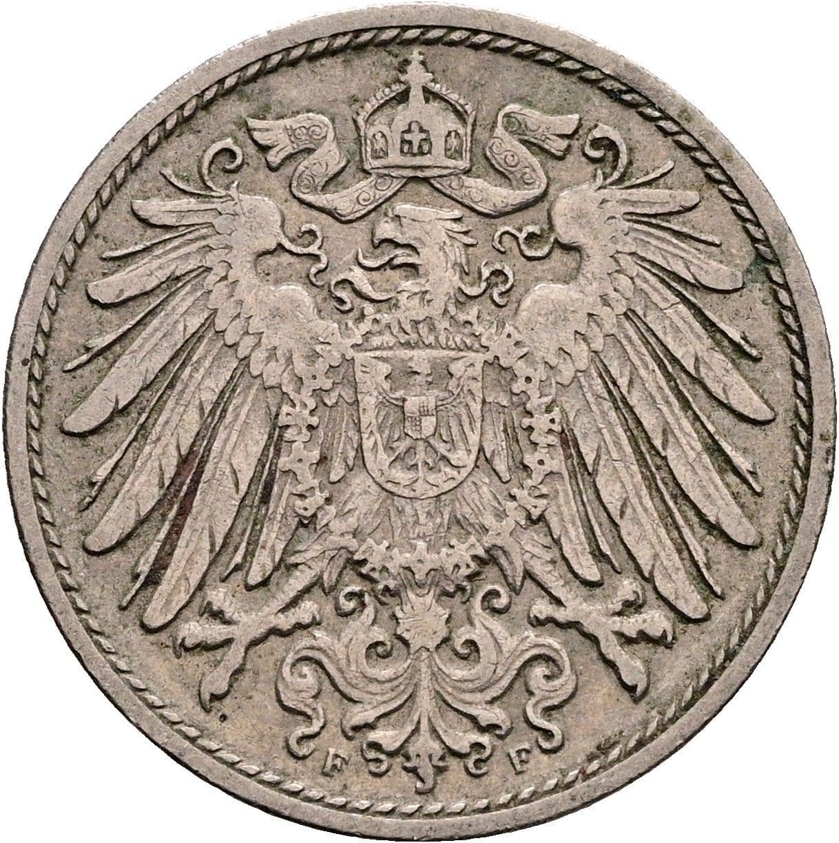 10 Pfennig 1910 F – Rückseite