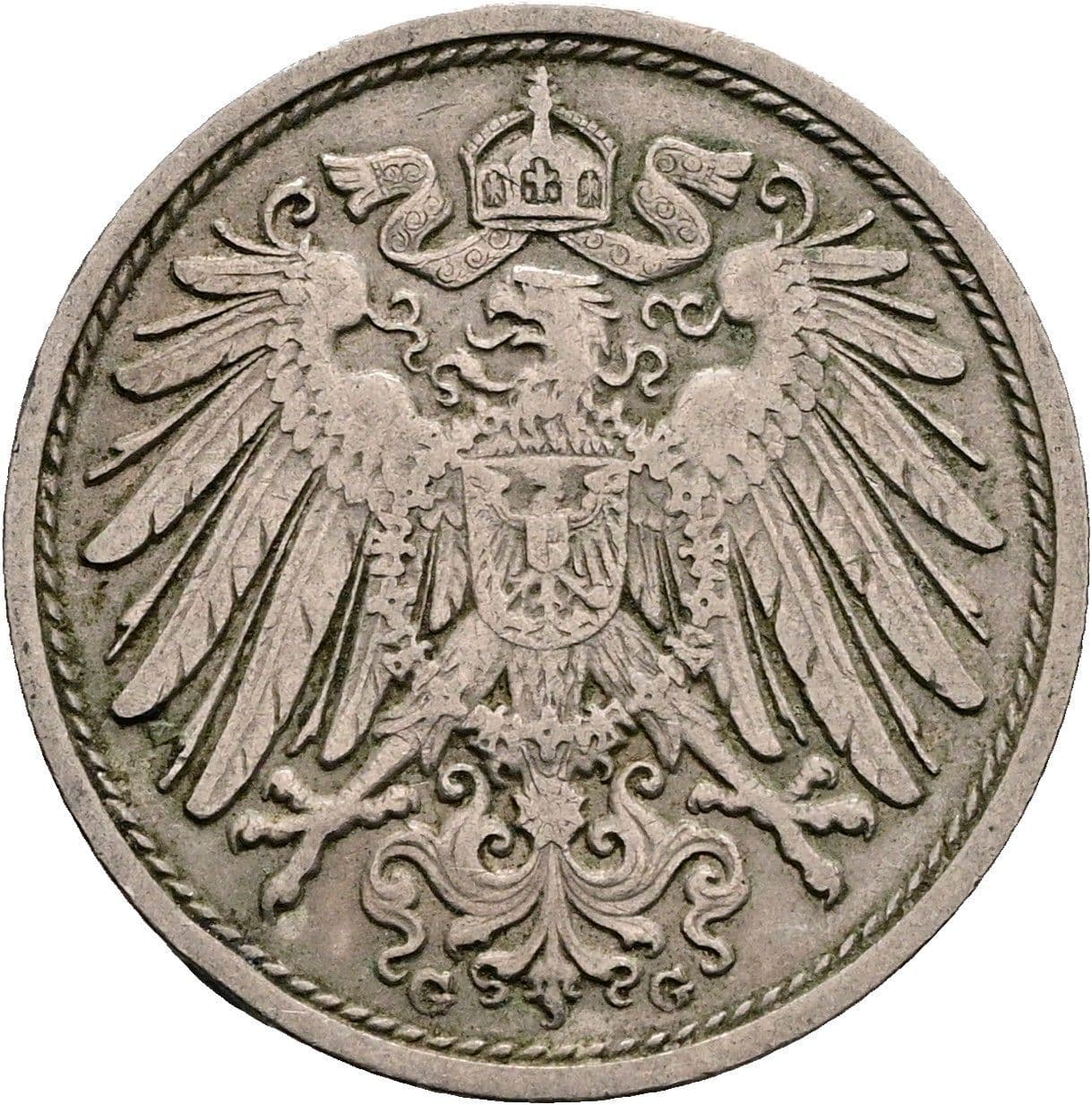 10 Pfennig 1910 G – Rückseite