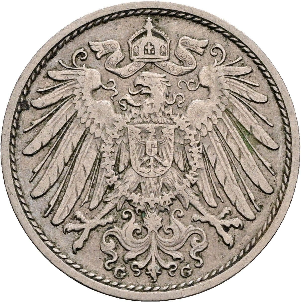 10 Pfennig 1907 G – Rückseite