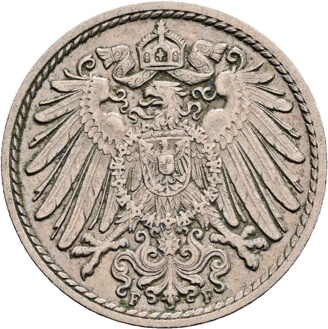 5 Pfennig 1910 F – Rückseite