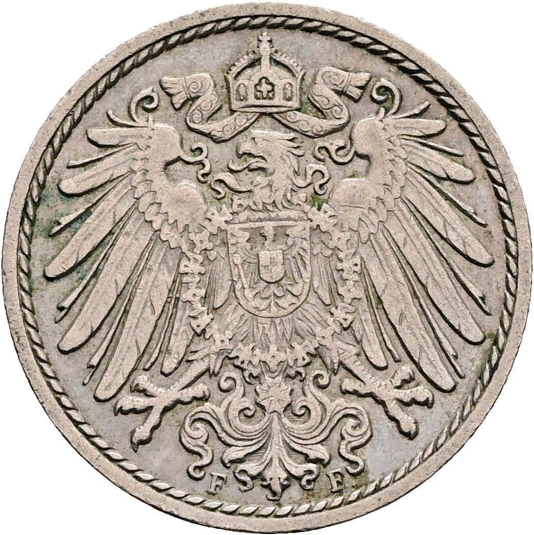 5 Pfennig 1902 F – Rückseite