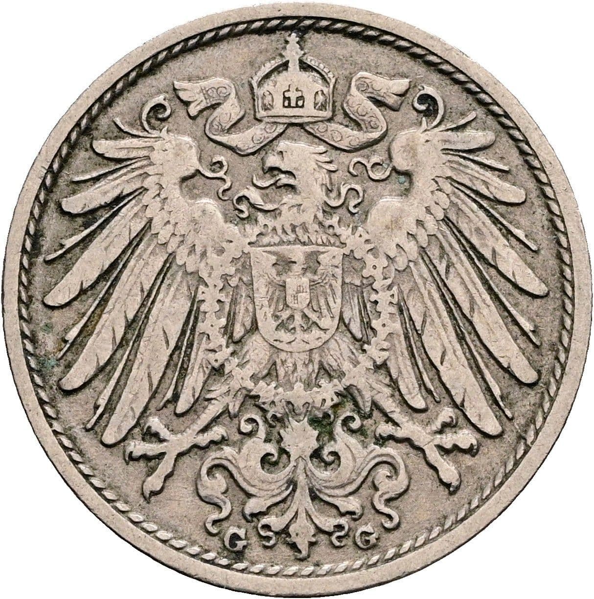 10 Pfennig 1907 G – Rückseite