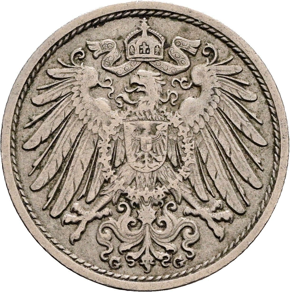 10 Pfennig 1911 G – Rückseite